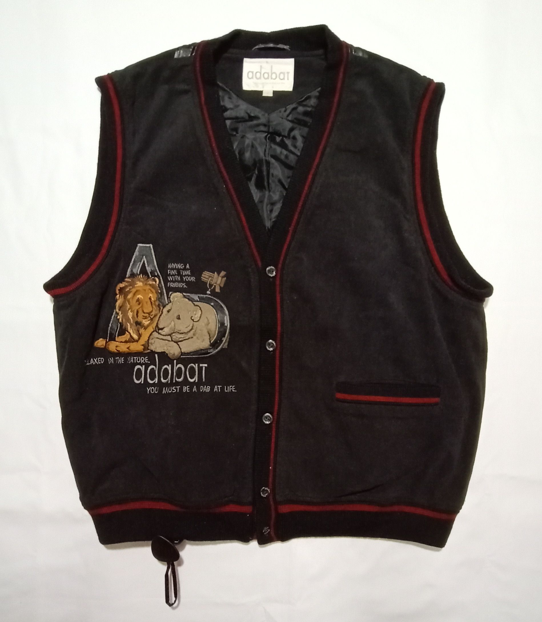Vintage Vintage Adabat Vest Jacket Animal Embroidery Logo Size US M / EU 48-50 / 2 - 1 Thumbnail