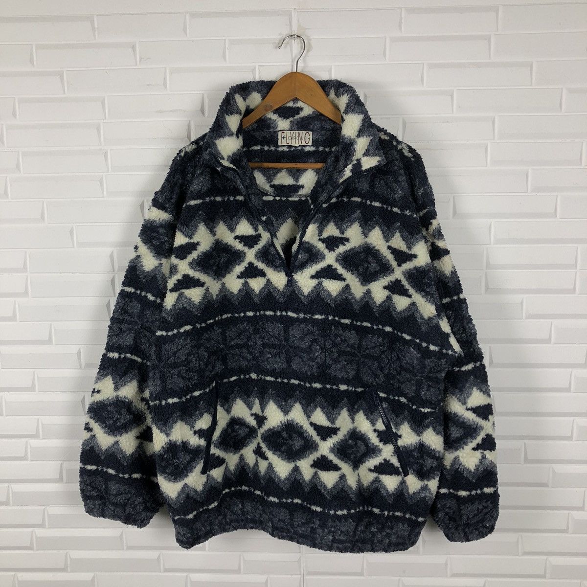 Japanese Brand VINTAGE FLEECE JACKET FLYING CIRCUS NAVAJO DESIGN Size US L / EU 52-54 / 3 - 9 Thumbnail