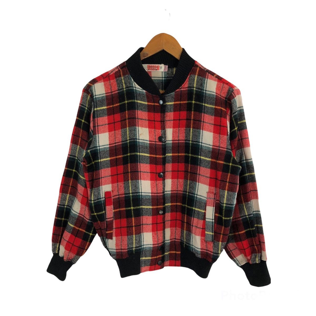 TARTAN DESIGN VARSITY JACKET PUNK STYLE MINNACLUB