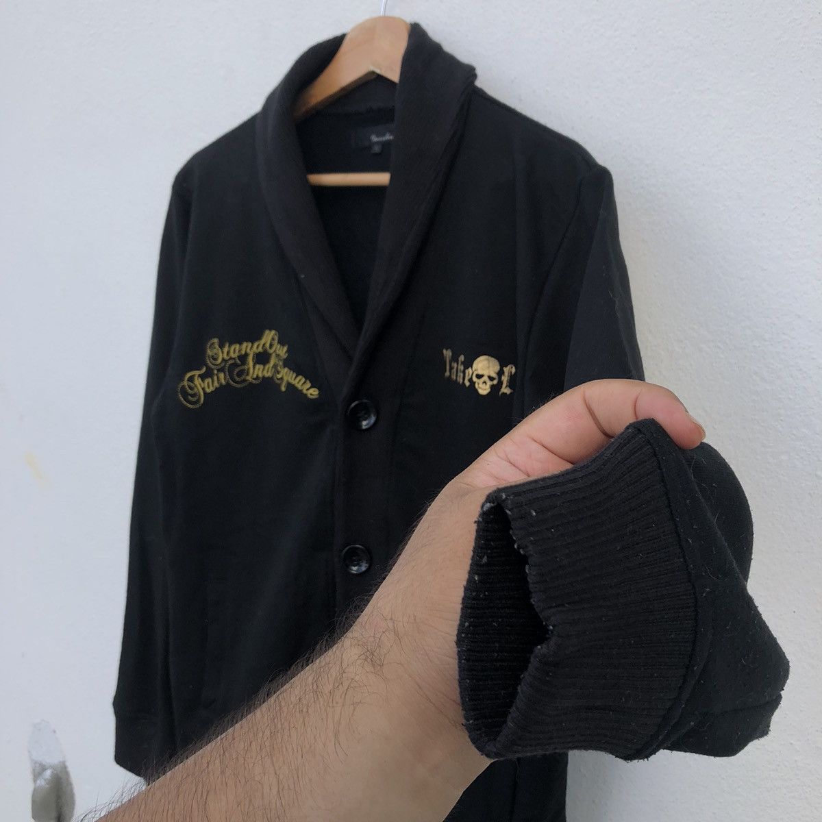Japanese Brand ULTIMATE BLACK PUNK DESIGN CARDIGAN BY IVANHOE BIG LOGO Size US L / EU 52-54 / 3 - 7 Thumbnail