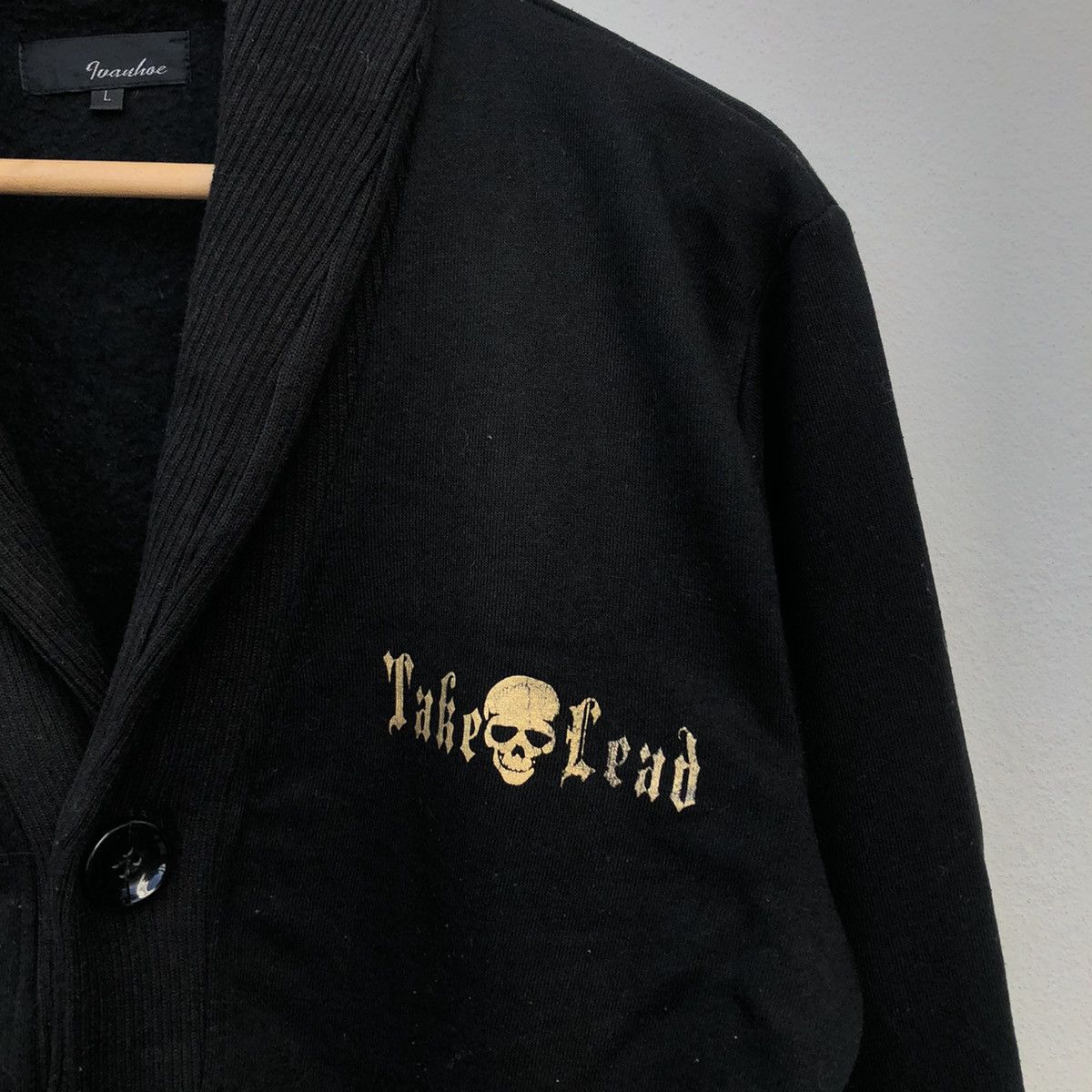 Japanese Brand ULTIMATE BLACK PUNK DESIGN CARDIGAN BY IVANHOE BIG LOGO Size US L / EU 52-54 / 3 - 5 Thumbnail