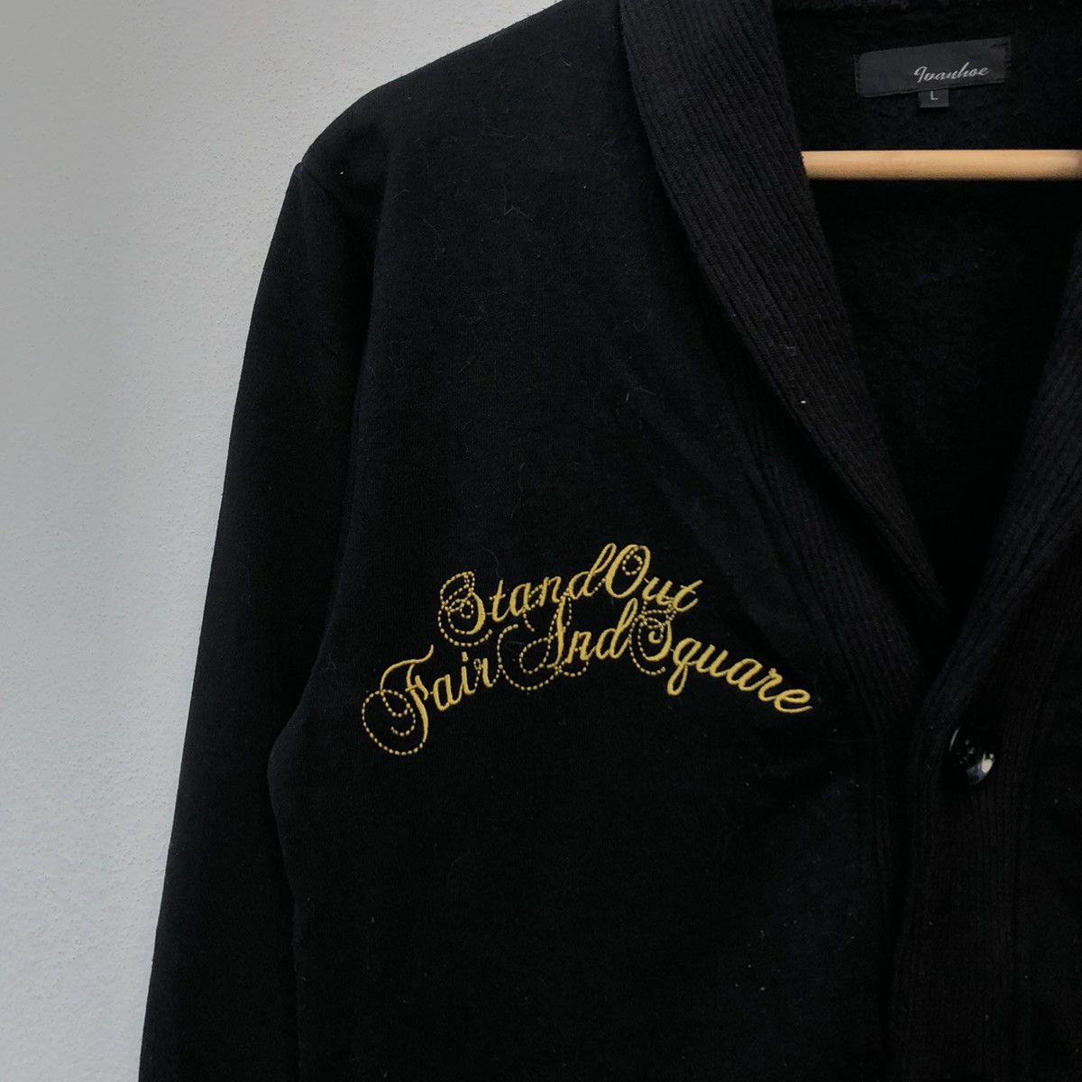 Japanese Brand ULTIMATE BLACK PUNK DESIGN CARDIGAN BY IVANHOE BIG LOGO Size US L / EU 52-54 / 3 - 6 Thumbnail
