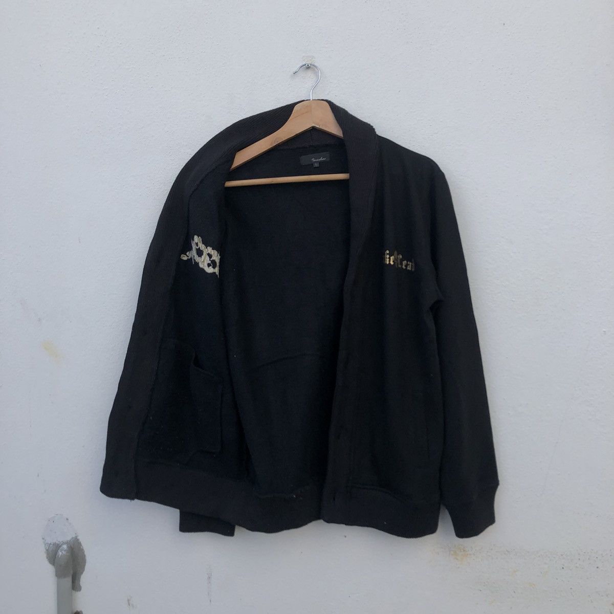 Japanese Brand ULTIMATE BLACK PUNK DESIGN CARDIGAN BY IVANHOE BIG LOGO Size US L / EU 52-54 / 3 - 12 Thumbnail