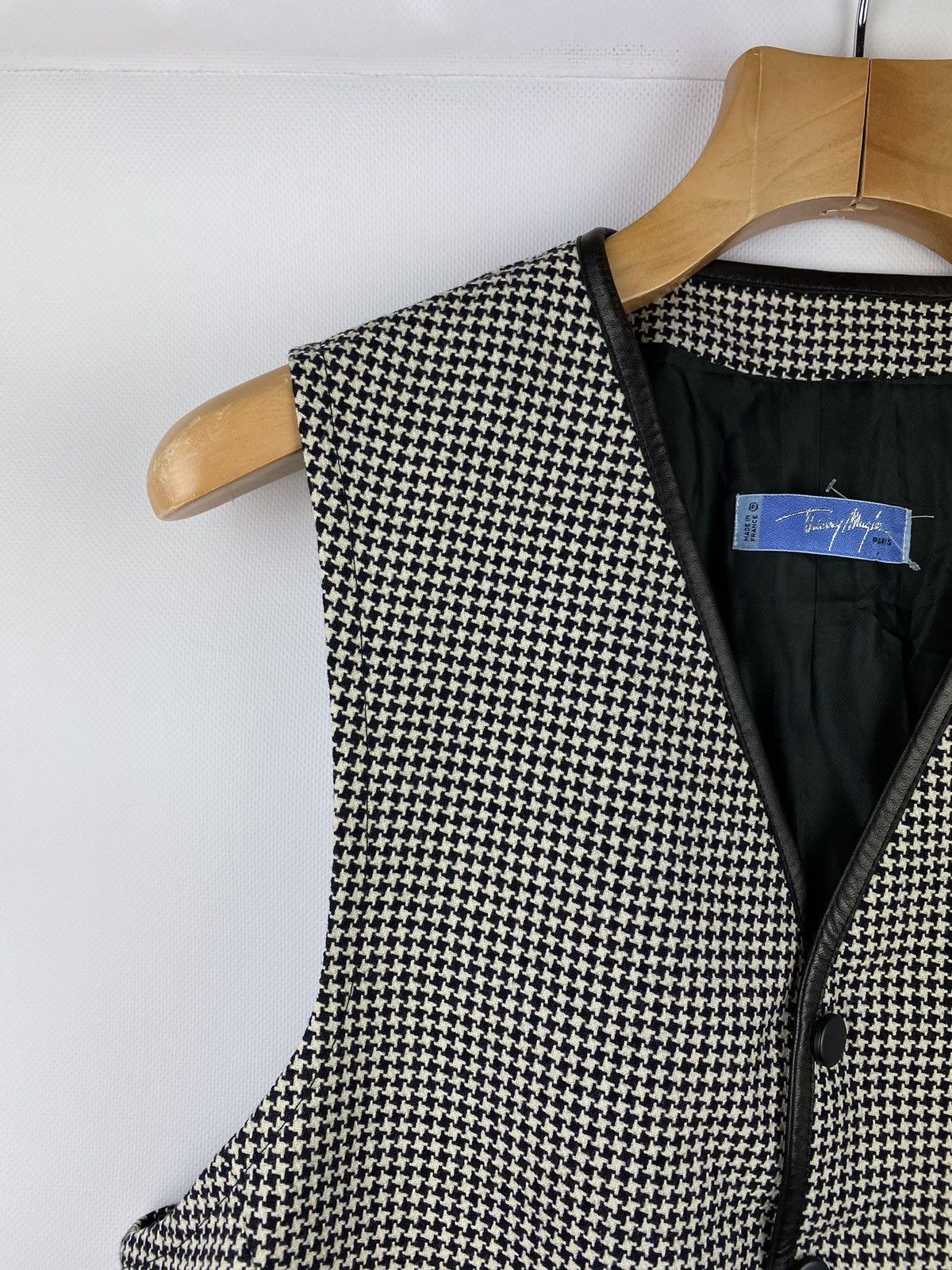 Mugler × Thierry Mugler Rare VTG Thierry Mugler lambswool sleeveless vest waistcoat Size 46R - 6 Thumbnail