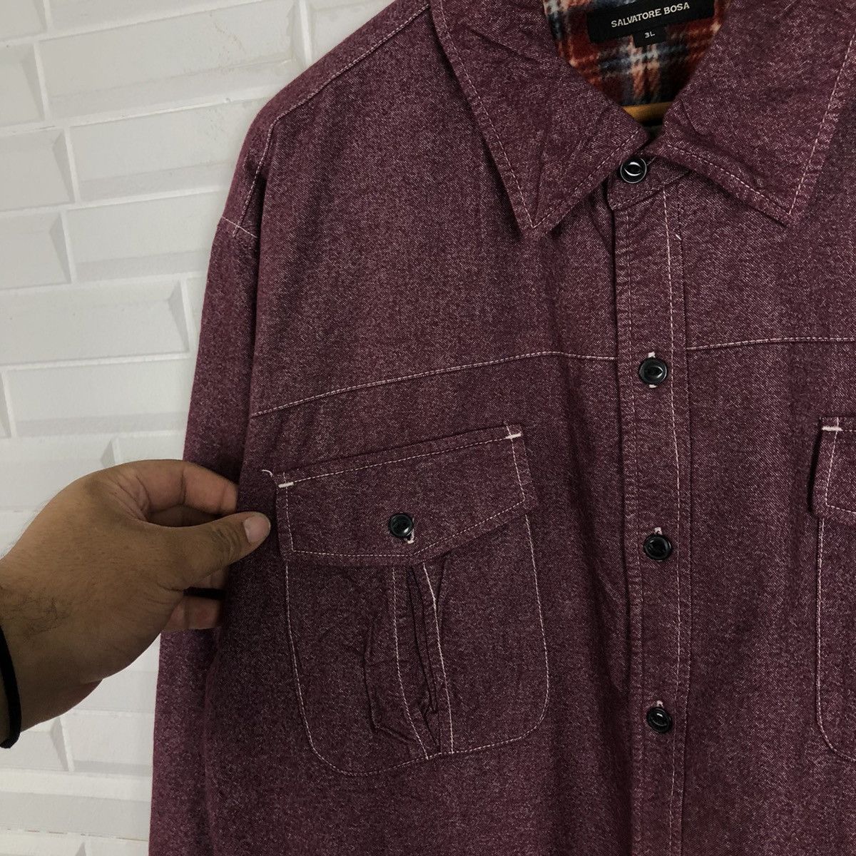 Flannel VINTAGE FLANNEL WORKER JACKET TARTAN LINING SALVATORE BOSA Size US XXL / EU 58 / 5 - 8 Thumbnail