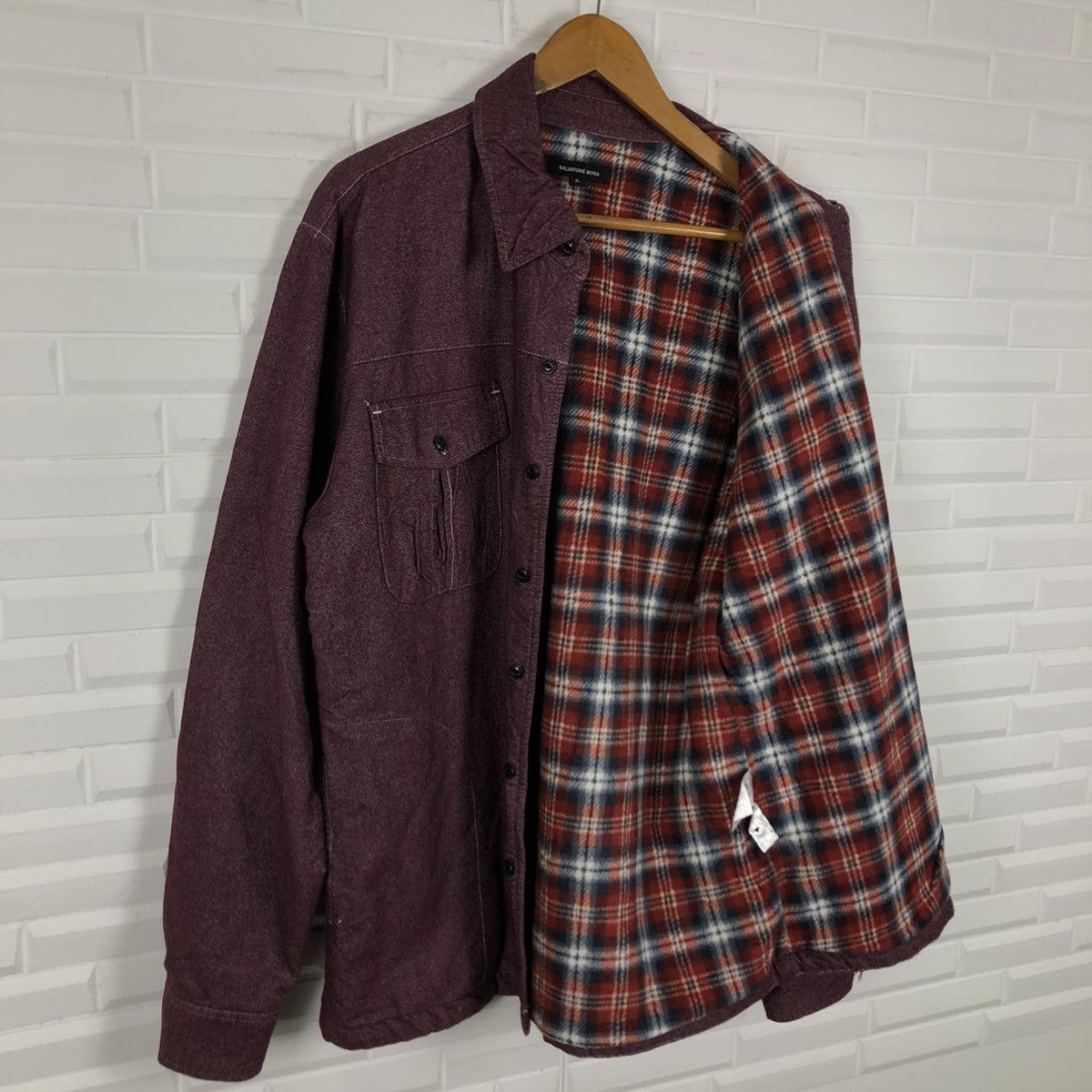 Flannel VINTAGE FLANNEL WORKER JACKET TARTAN LINING SALVATORE BOSA Size US XXL / EU 58 / 5 - 12 Thumbnail