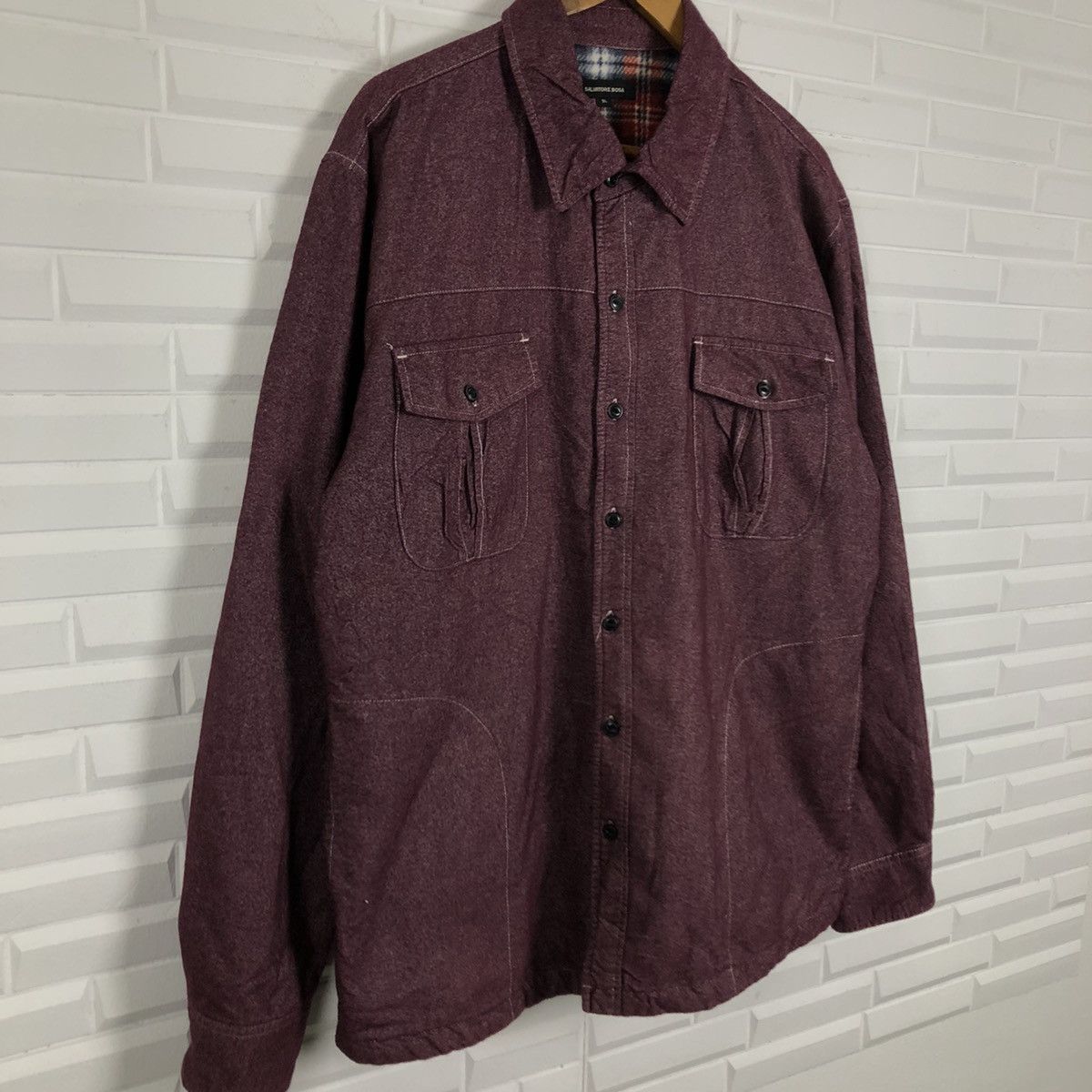 Flannel VINTAGE FLANNEL WORKER JACKET TARTAN LINING SALVATORE BOSA Size US XXL / EU 58 / 5 - 4 Thumbnail
