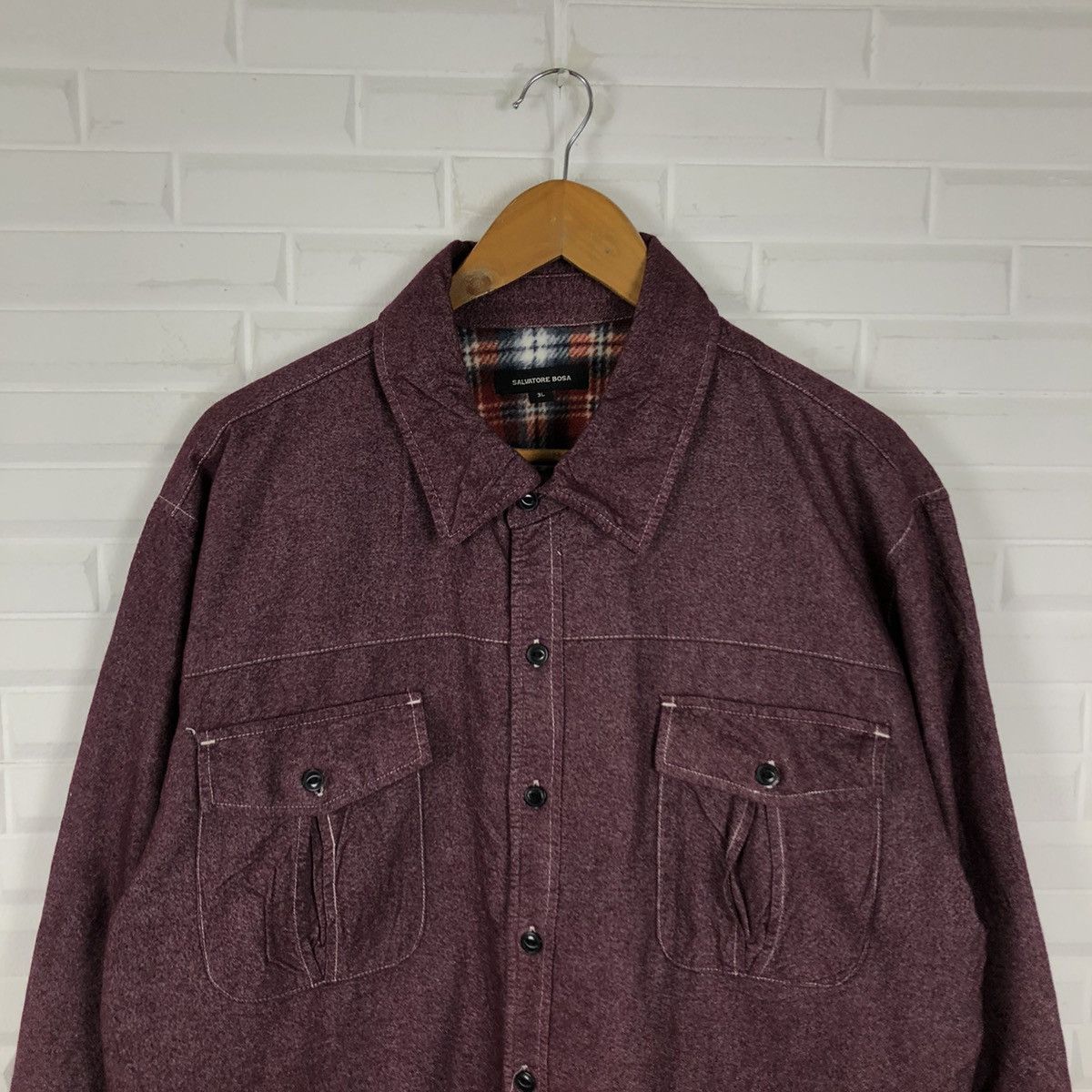 Flannel VINTAGE FLANNEL WORKER JACKET TARTAN LINING SALVATORE BOSA Size US XXL / EU 58 / 5 - 3 Thumbnail