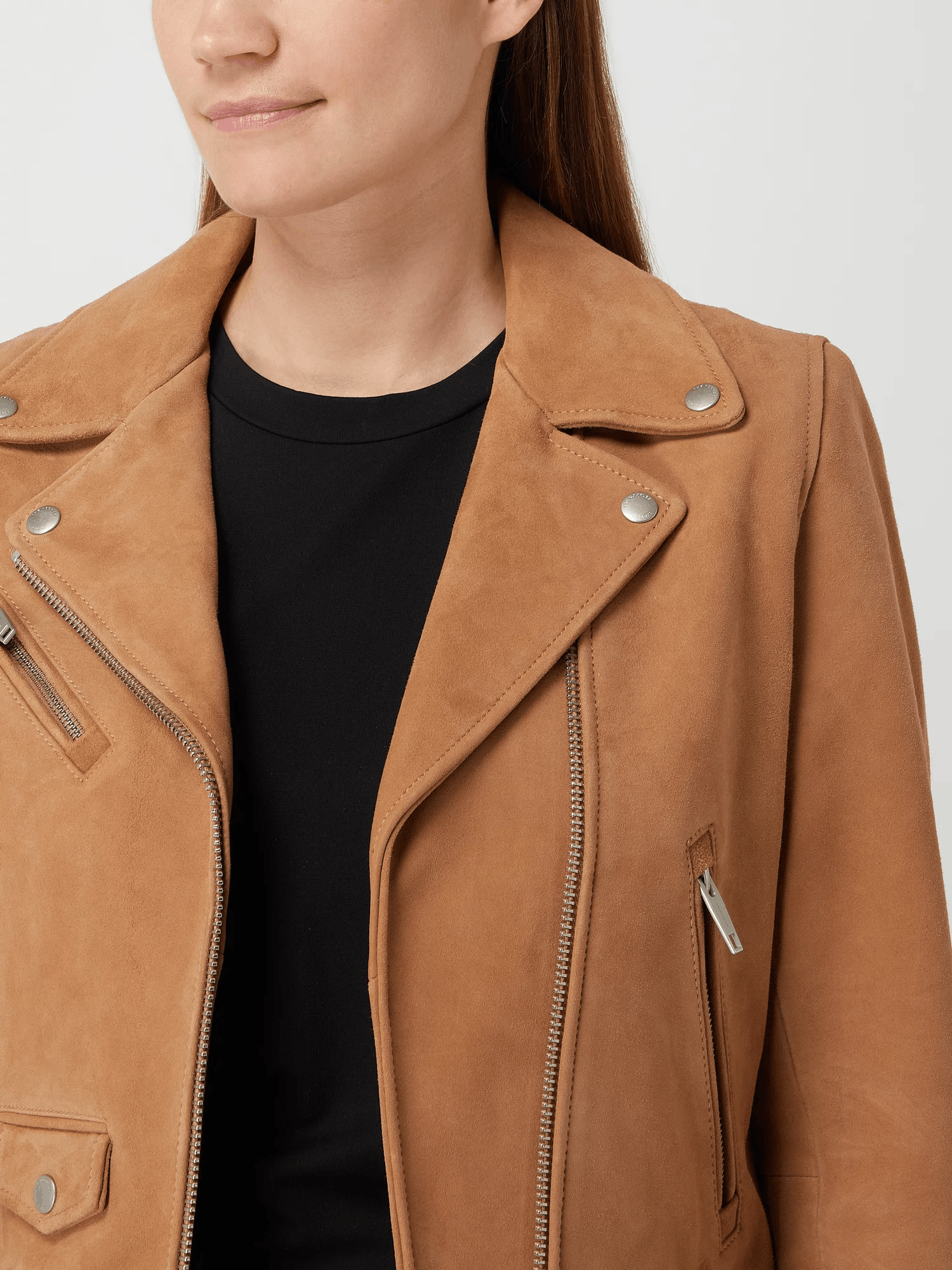 The Kooples The Kooples Camel Leather Suede Biker Short Jacket Size M Size M / US 6-8 / IT 42-44 - 5 Thumbnail