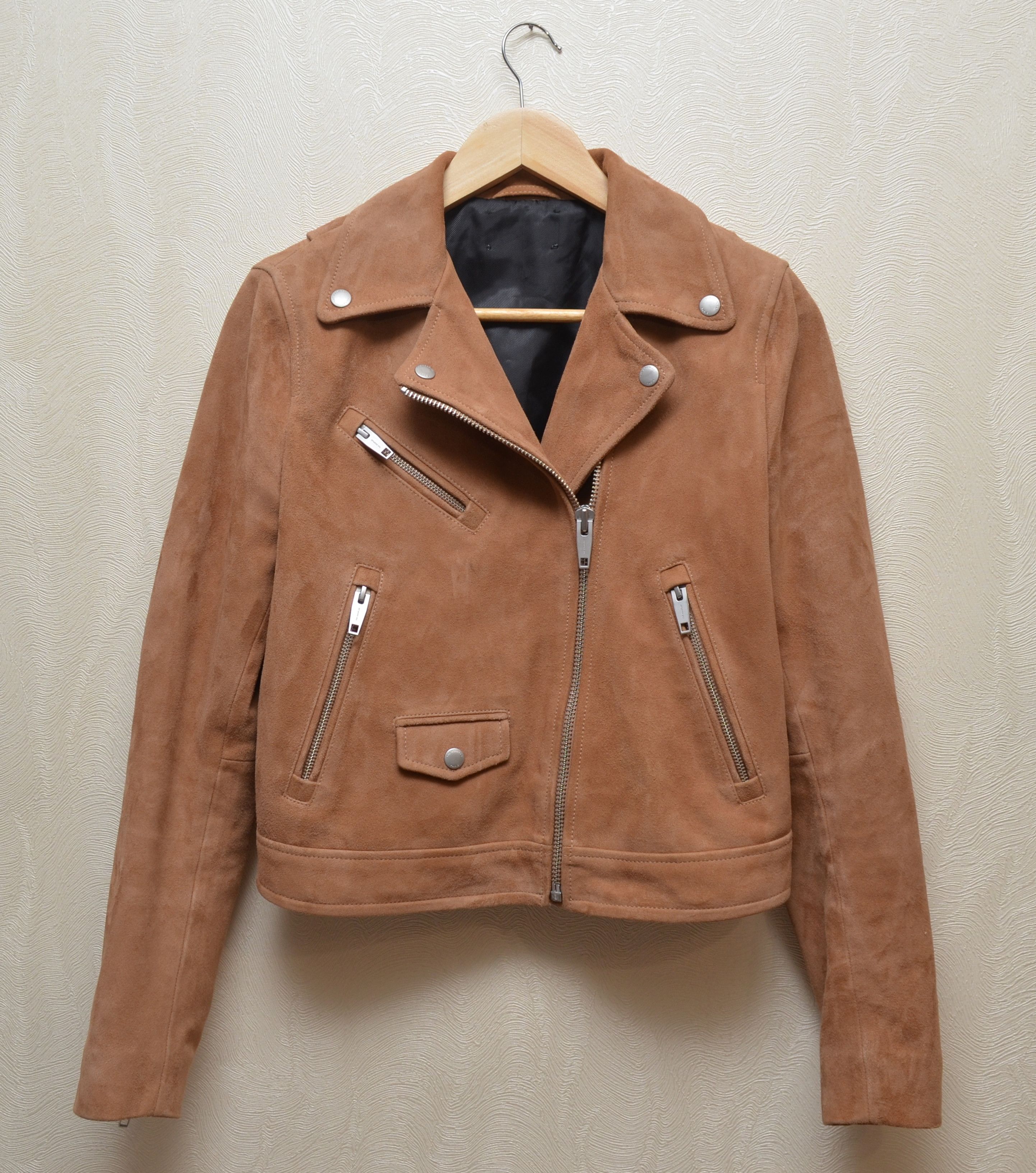 The Kooples The Kooples Camel Leather Suede Biker Short Jacket Size M Size M / US 6-8 / IT 42-44 - 6 Thumbnail