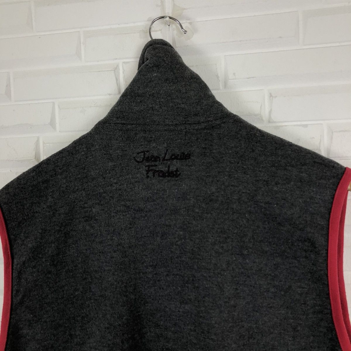 Japanese Brand JEAN LOUIS FRADER BIG LOGO ZIPPER VEST Size US L / EU 52-54 / 3 - 7 Thumbnail