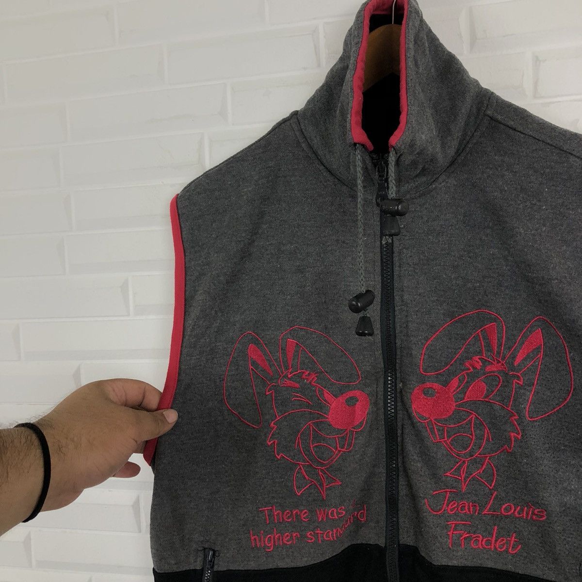 Japanese Brand JEAN LOUIS FRADER BIG LOGO ZIPPER VEST Size US L / EU 52-54 / 3 - 4 Thumbnail