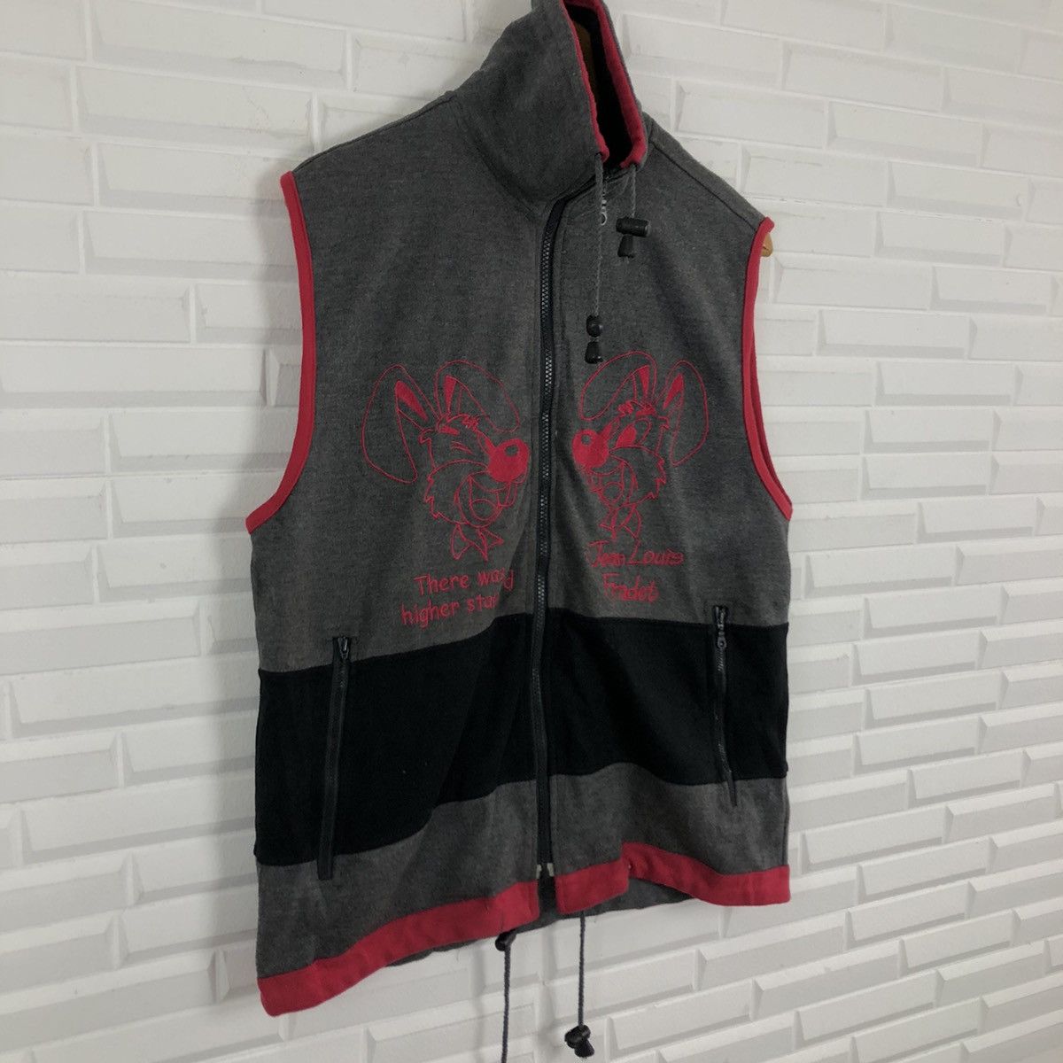 Japanese Brand JEAN LOUIS FRADER BIG LOGO ZIPPER VEST Size US L / EU 52-54 / 3 - 3 Thumbnail