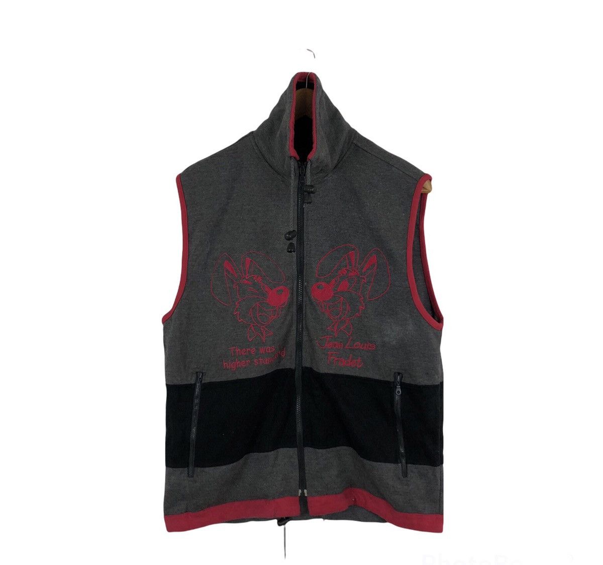 Japanese Brand JEAN LOUIS FRADER BIG LOGO ZIPPER VEST Size US L / EU 52-54 / 3 - 1 Thumbnail