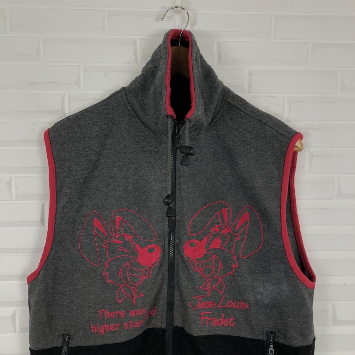 Japanese Brand JEAN LOUIS FRADER BIG LOGO ZIPPER VEST Size US L / EU 52-54 / 3 - 2 Thumbnail