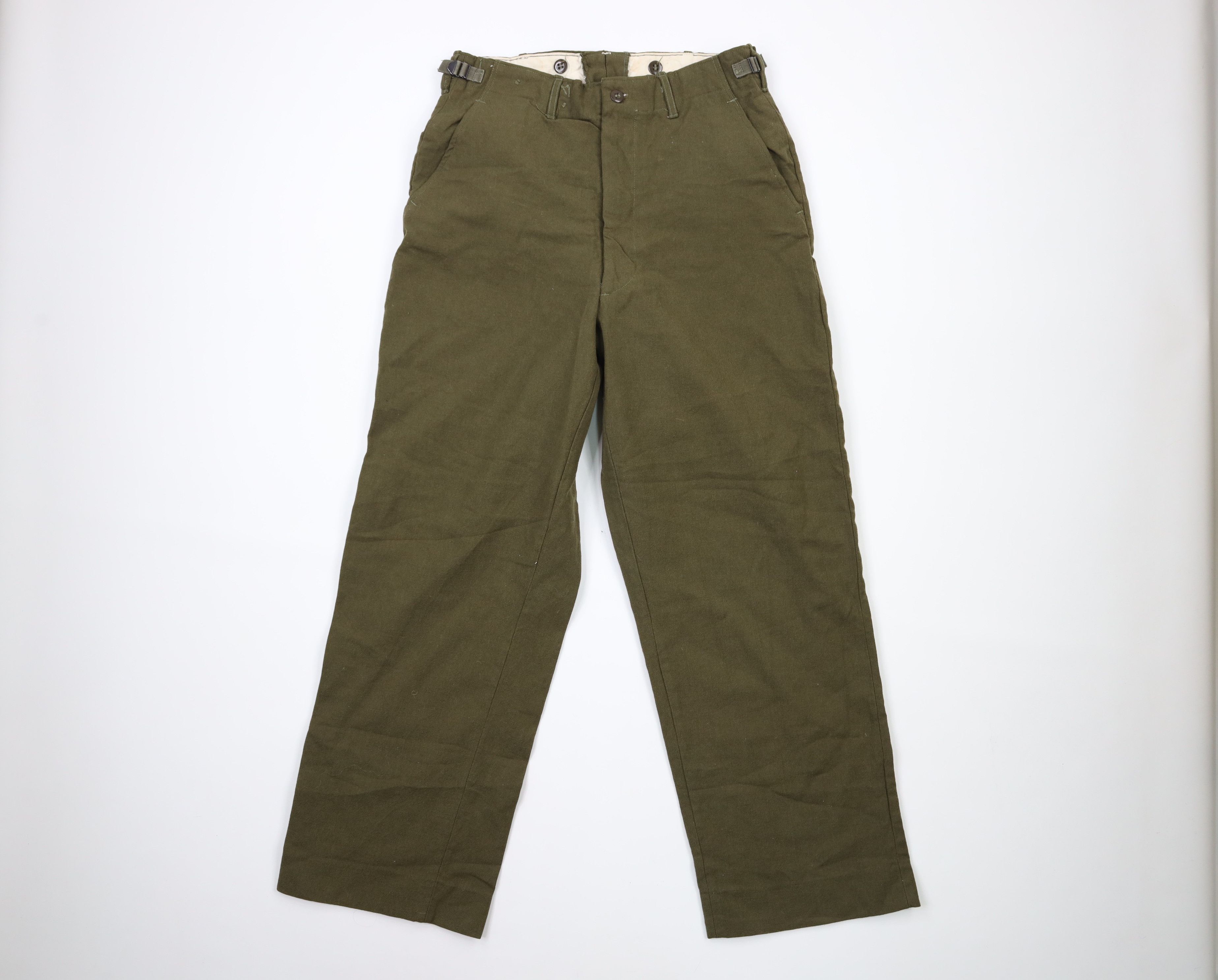 Vintage 50s Korean War Wide Leg Pants Trousers Green USA