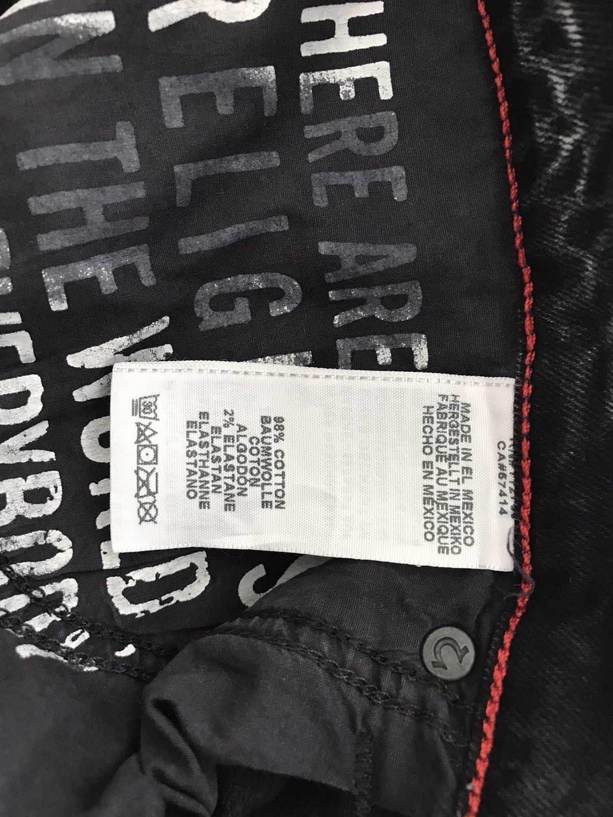 True Religion Black Acid Wash Skull Embroidery Stretch Skinny Jeans Size US 38 / EU 54 - 17 Thumbnail