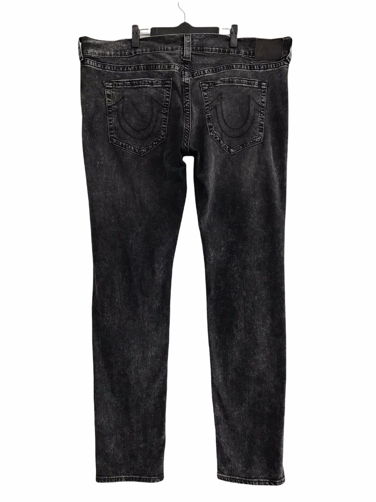 True Religion Black Acid Wash Skull Embroidery Stretch Skinny Jeans Size US 38 / EU 54 - 11 Thumbnail