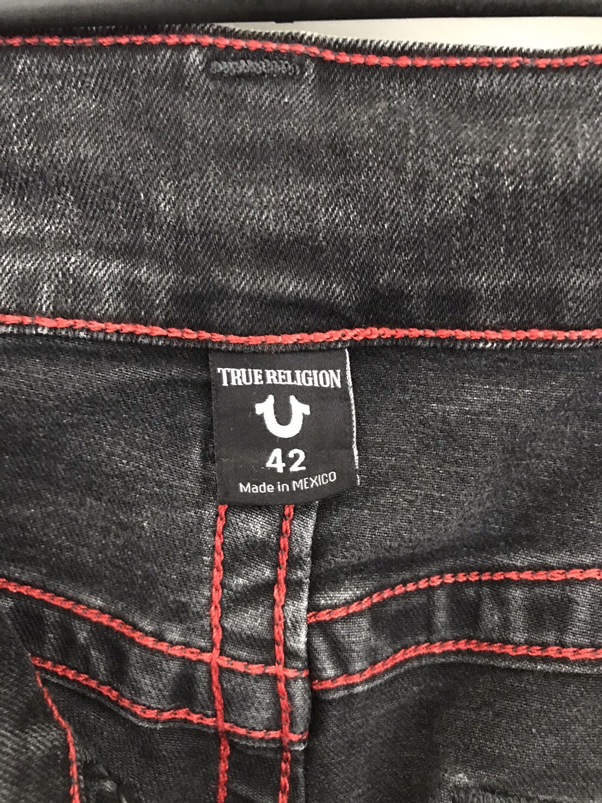 True Religion Black Acid Wash Skull Embroidery Stretch Skinny Jeans Size US 38 / EU 54 - 19 Thumbnail