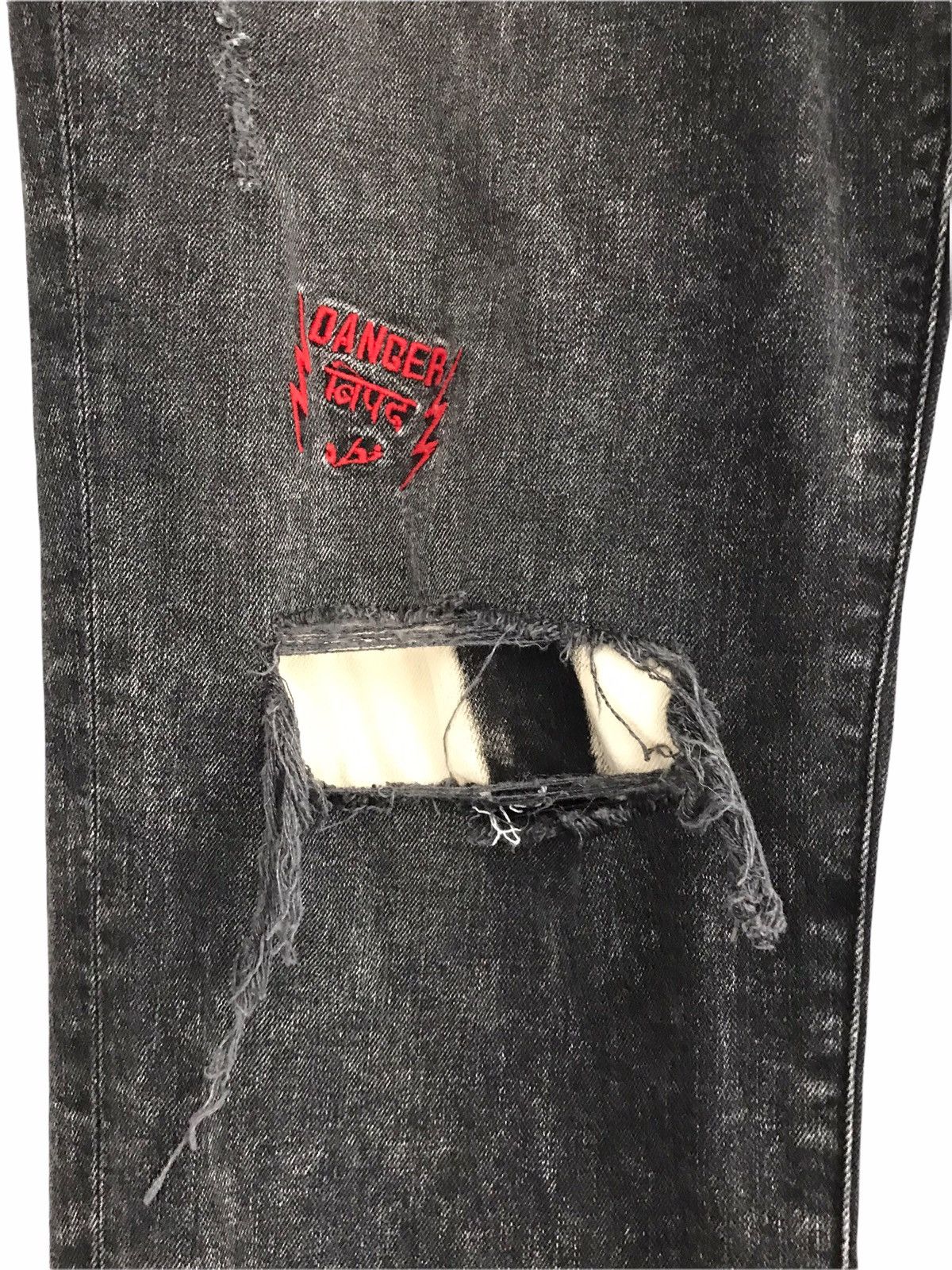 True Religion Black Acid Wash Skull Embroidery Stretch Skinny Jeans Size US 38 / EU 54 - 7 Thumbnail