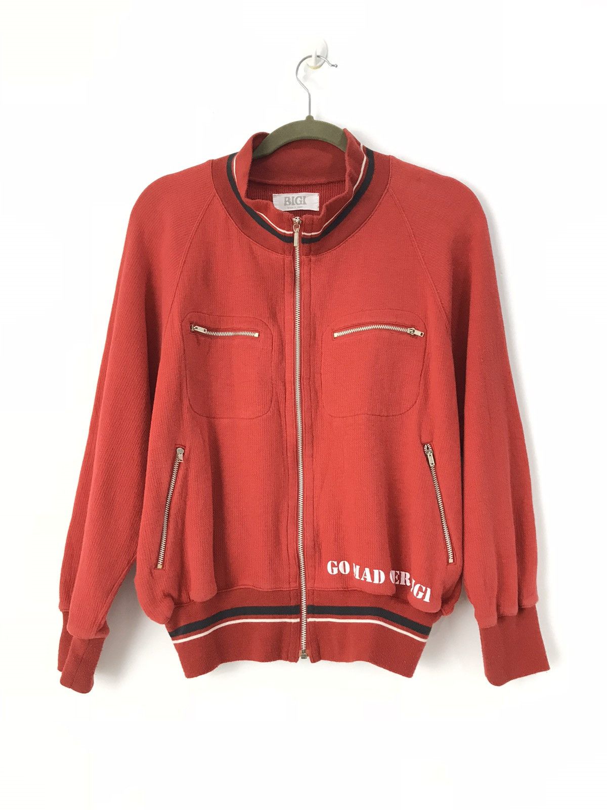 BIGI Japan Zipper Multi-Pocket Spell Out Logo Jacket