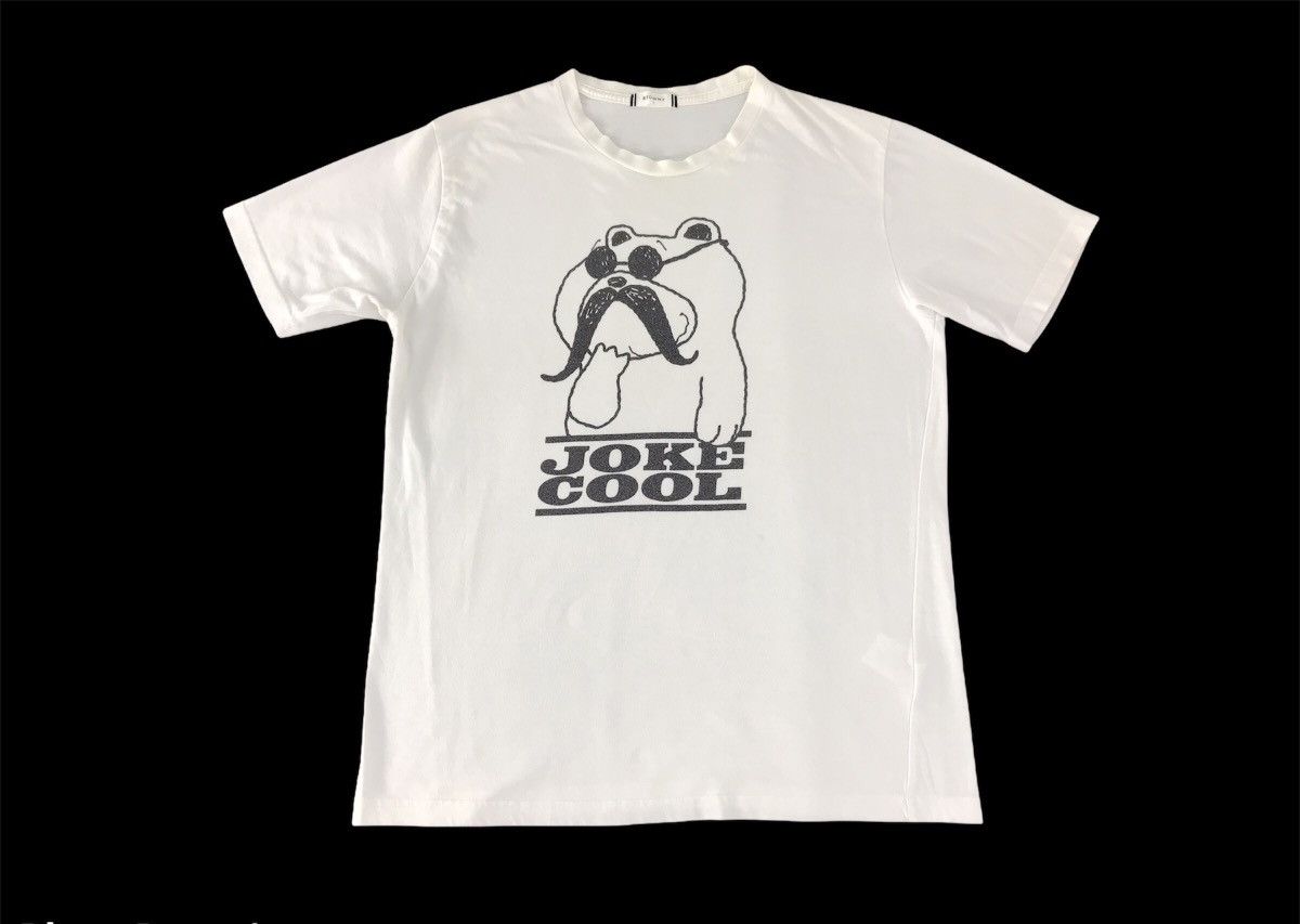 image of Vintage Browny Joke Cool Big Moustache Bear Design Size L in White, Men's