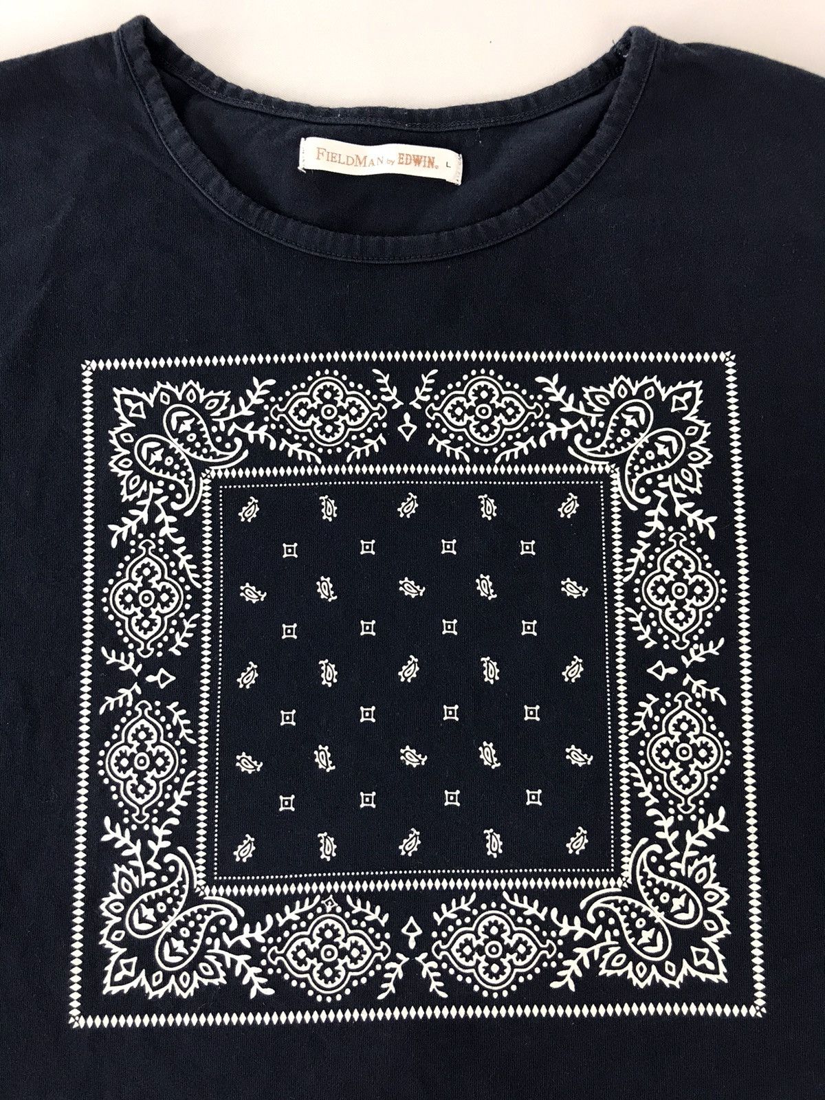 Edwin × Vintage Fieldman By Edwin Paisley Box Design Tee K108j Size US M / EU 48-50 / 2 - 2 Thumbnail