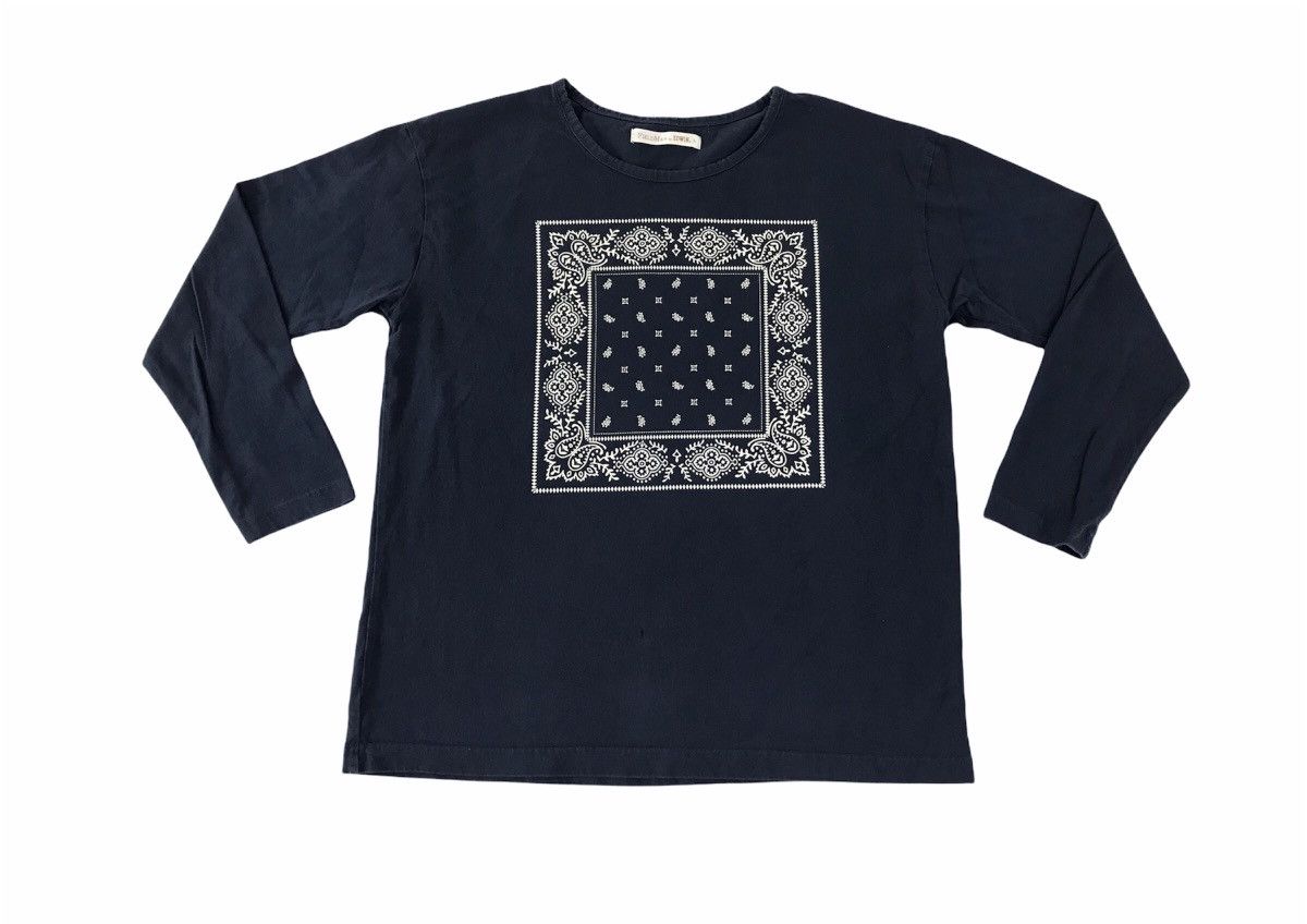 Edwin × Vintage Fieldman By Edwin Paisley Box Design Tee K108j Size US M / EU 48-50 / 2 - 1 Thumbnail