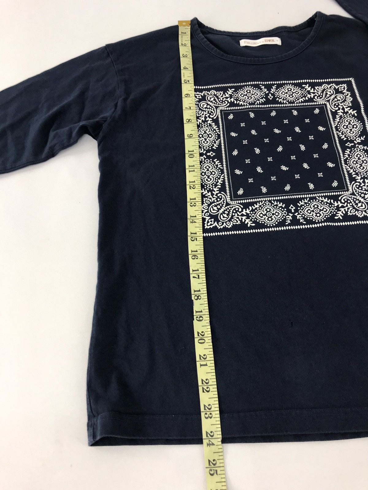 Edwin × Vintage Fieldman By Edwin Paisley Box Design Tee K108j Size US M / EU 48-50 / 2 - 8 Thumbnail