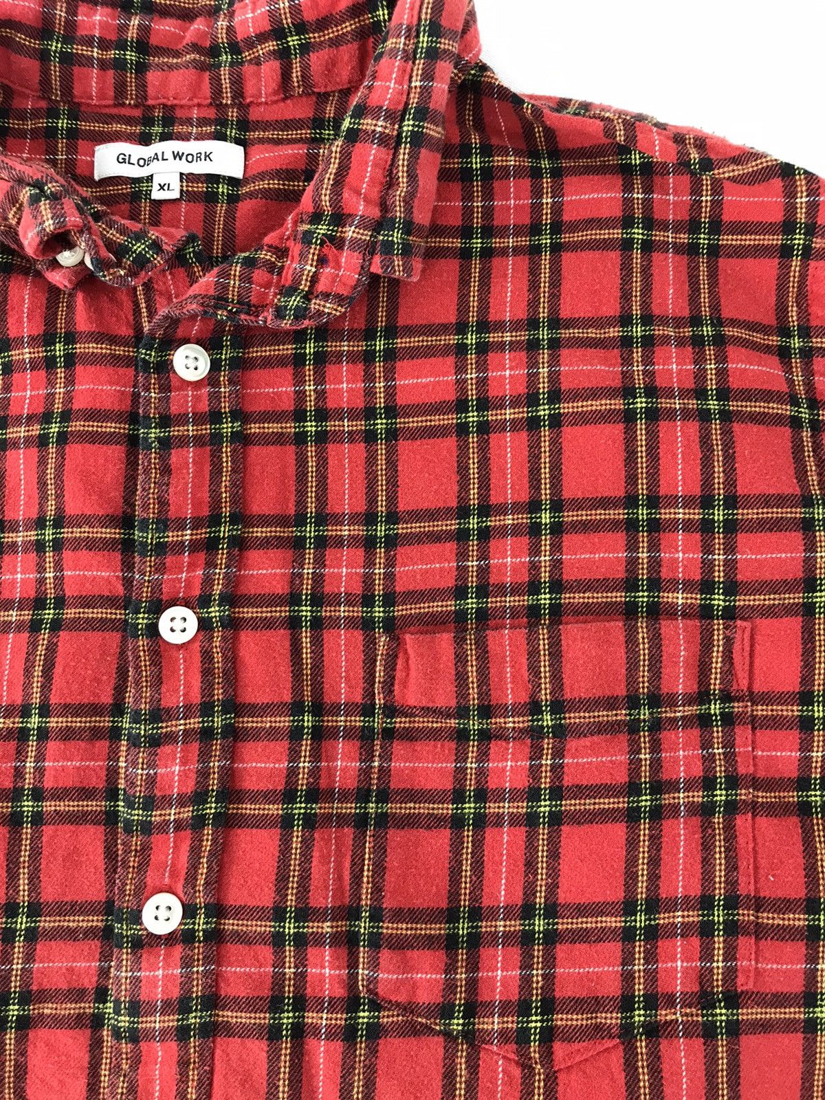 Flannel × Global Work Global Work Button Shirt Single Pocket Plaid Checked Tartan Size US L / EU 52-54 / 3 - 3 Thumbnail