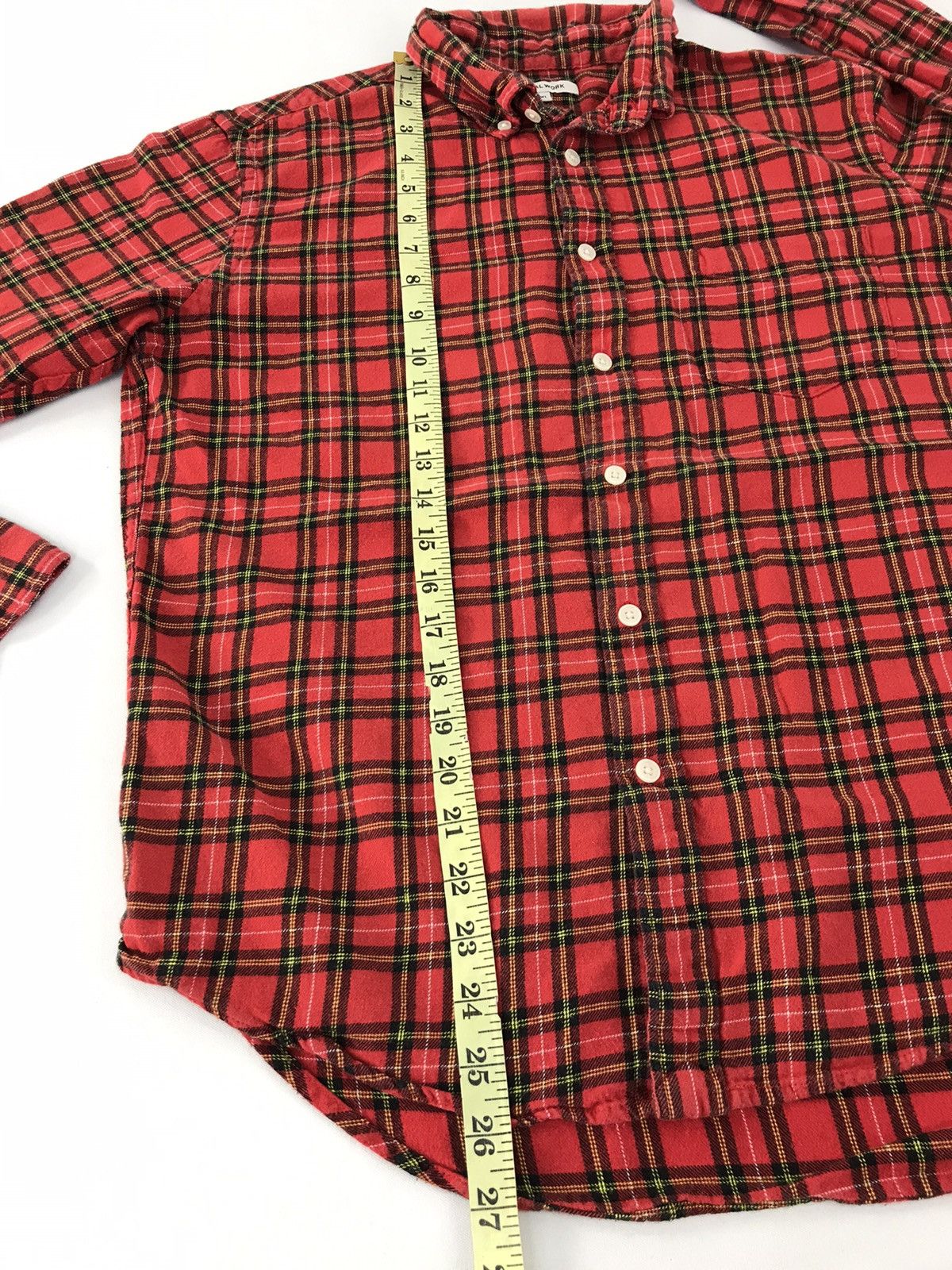 Flannel × Global Work Global Work Button Shirt Single Pocket Plaid Checked Tartan Size US L / EU 52-54 / 3 - 10 Thumbnail