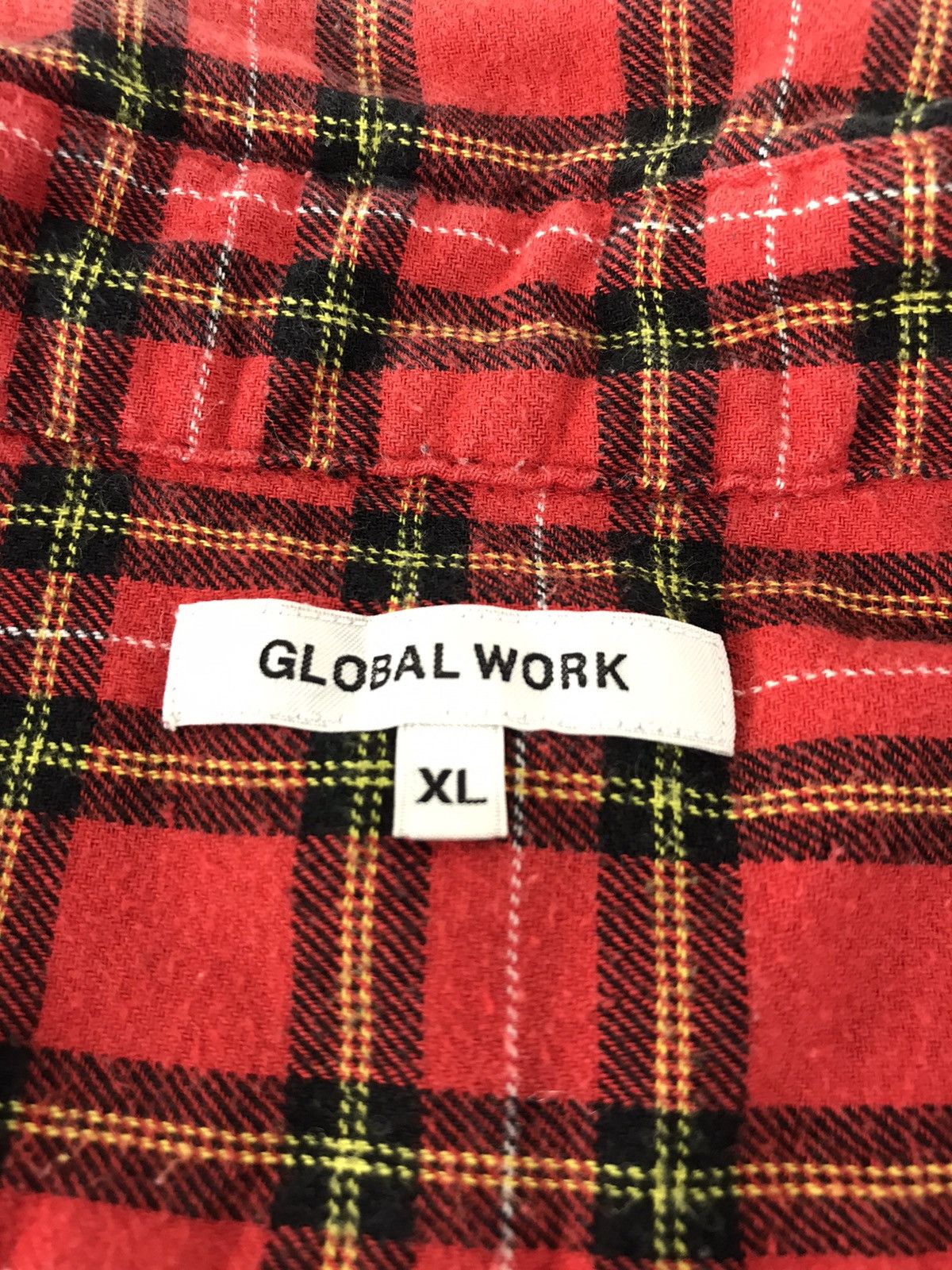 Flannel × Global Work Global Work Button Shirt Single Pocket Plaid Checked Tartan Size US L / EU 52-54 / 3 - 6 Thumbnail