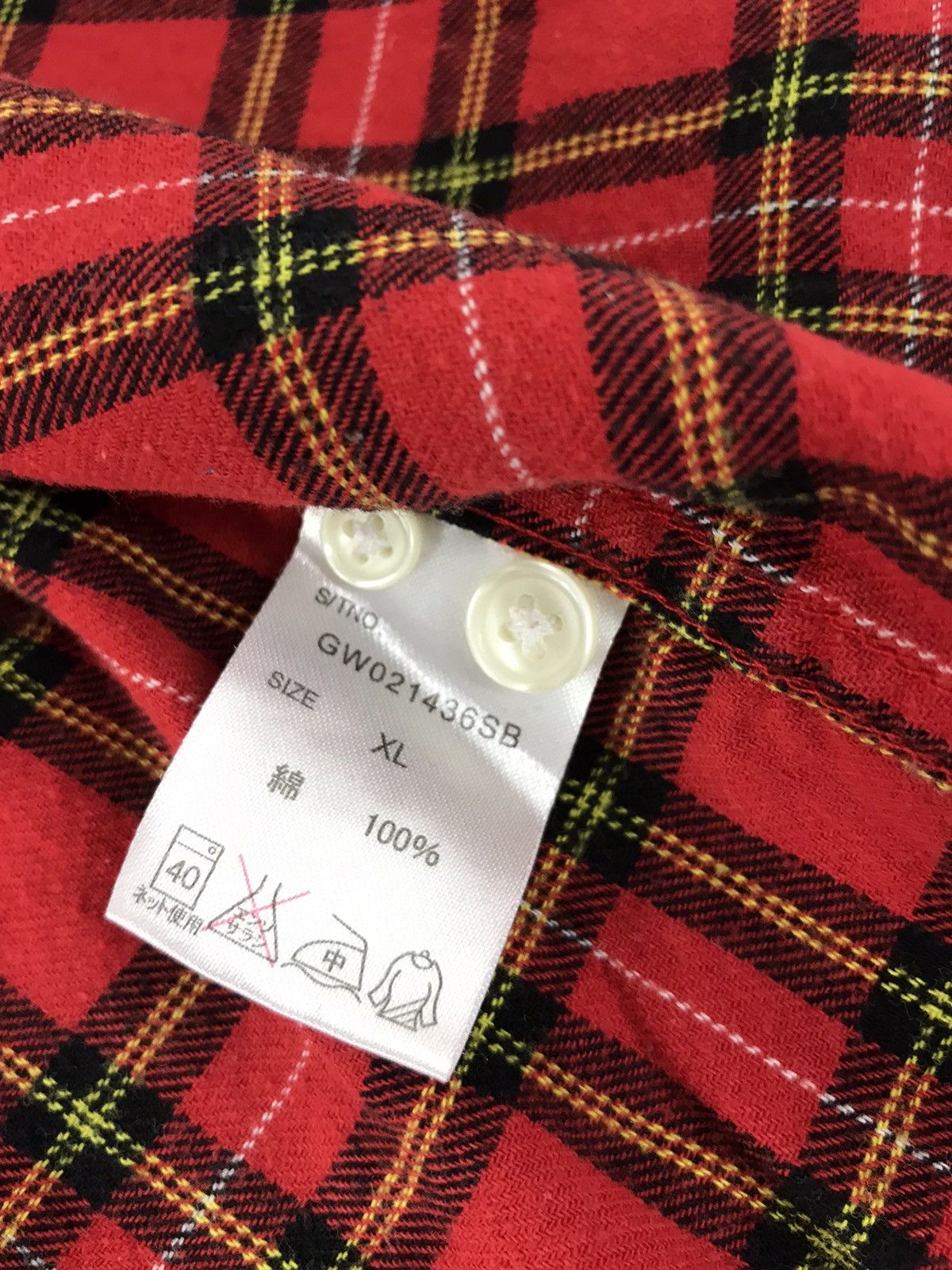 Flannel × Global Work Global Work Button Shirt Single Pocket Plaid Checked Tartan Size US L / EU 52-54 / 3 - 7 Thumbnail