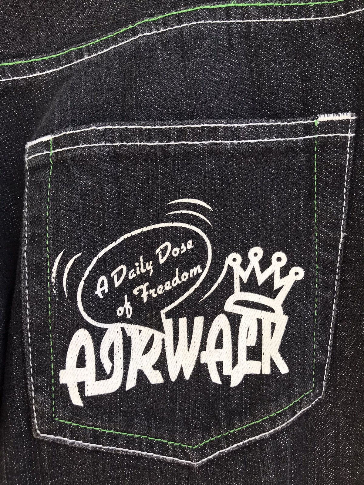 Airwalk Airwalk Printed Black Denim Jeans Size US 36 / EU 52 - 6 Thumbnail