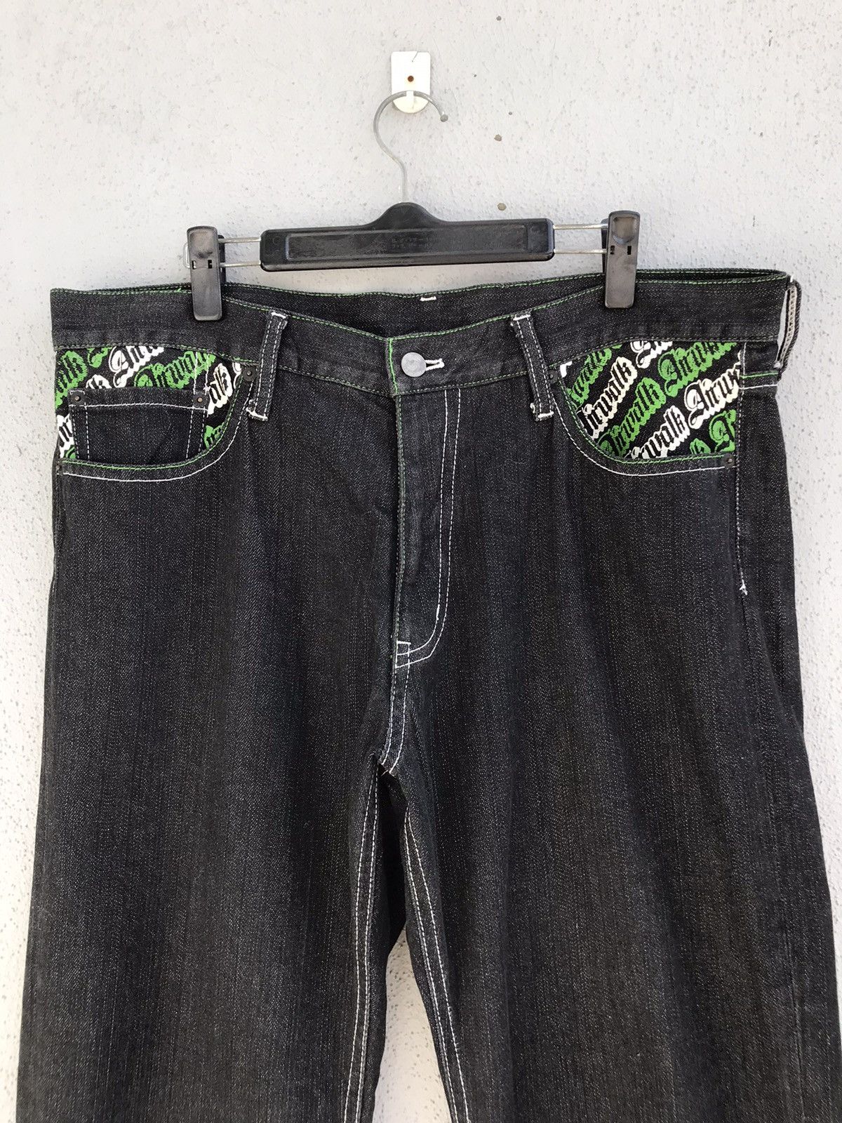 Airwalk Airwalk Printed Black Denim Jeans Size US 36 / EU 52 - 3 Thumbnail