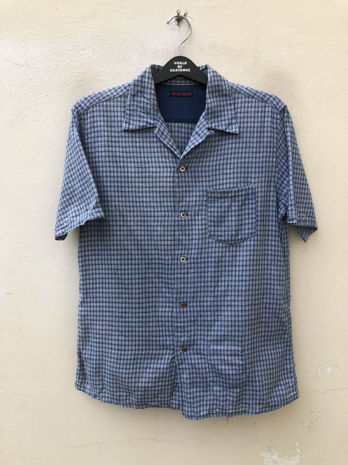 Blue Blue Japan Blue Blue Japan Checkered Camp Collar indigo Selvedge Shirt Size US M / EU 48-50 / 2 - 1 Thumbnail