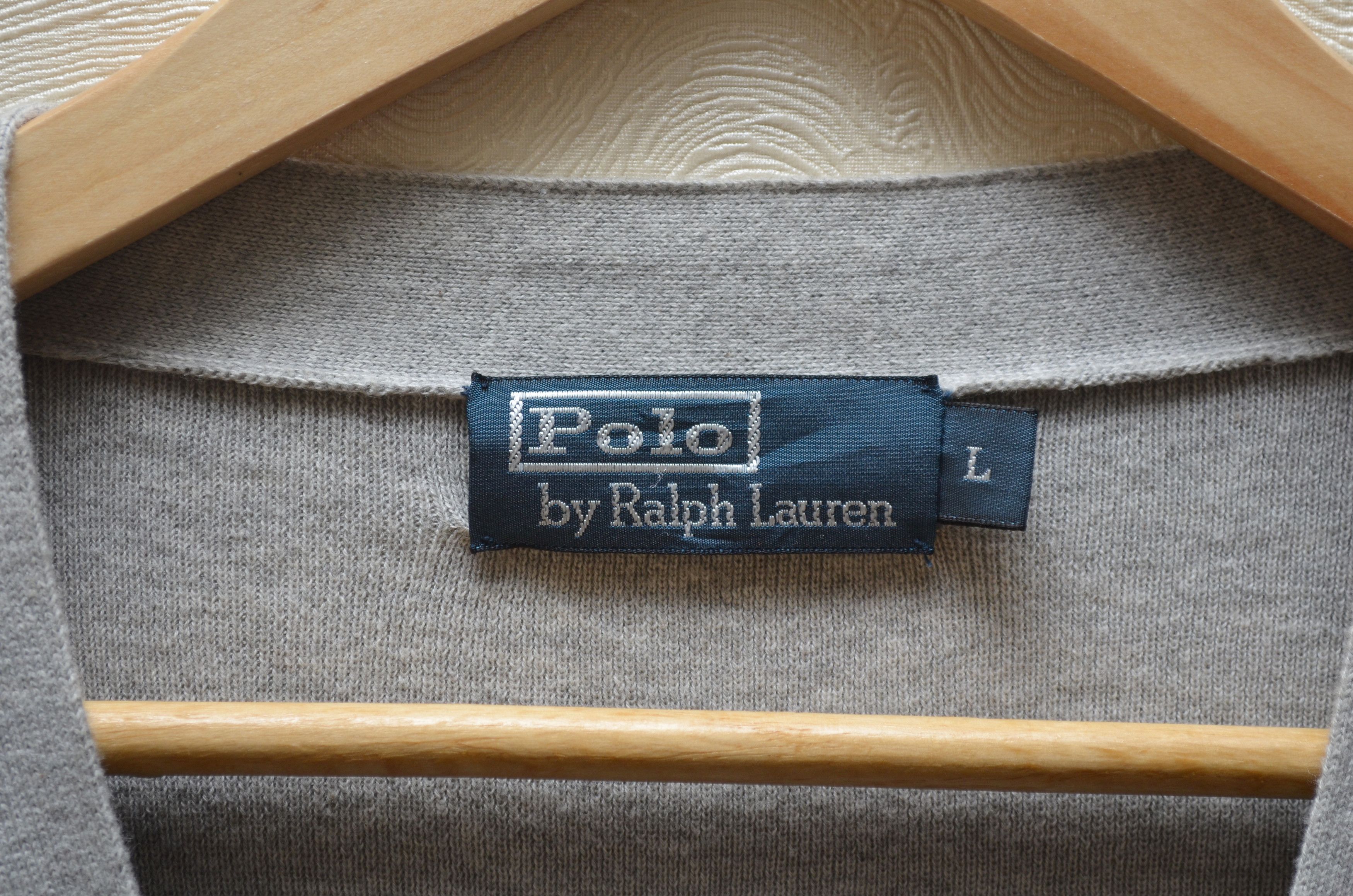 Polo Ralph Lauren × Vintage Polo Ralph Lauren Knit Grey Cardigan Sweater Vintage Size US L / EU 52-54 / 3 - 5 Thumbnail