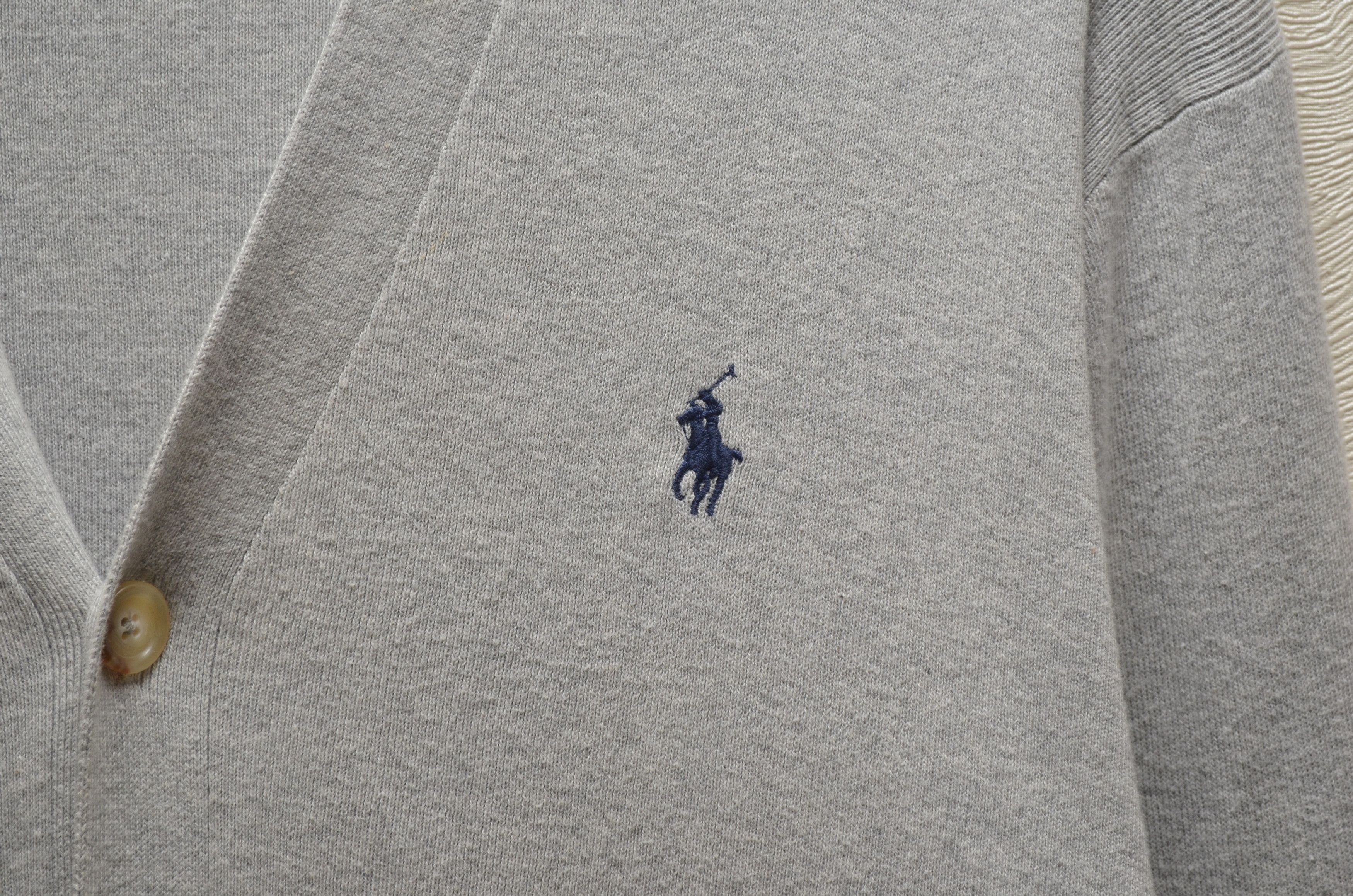 Polo Ralph Lauren × Vintage Polo Ralph Lauren Knit Grey Cardigan Sweater Vintage Size US L / EU 52-54 / 3 - 4 Thumbnail