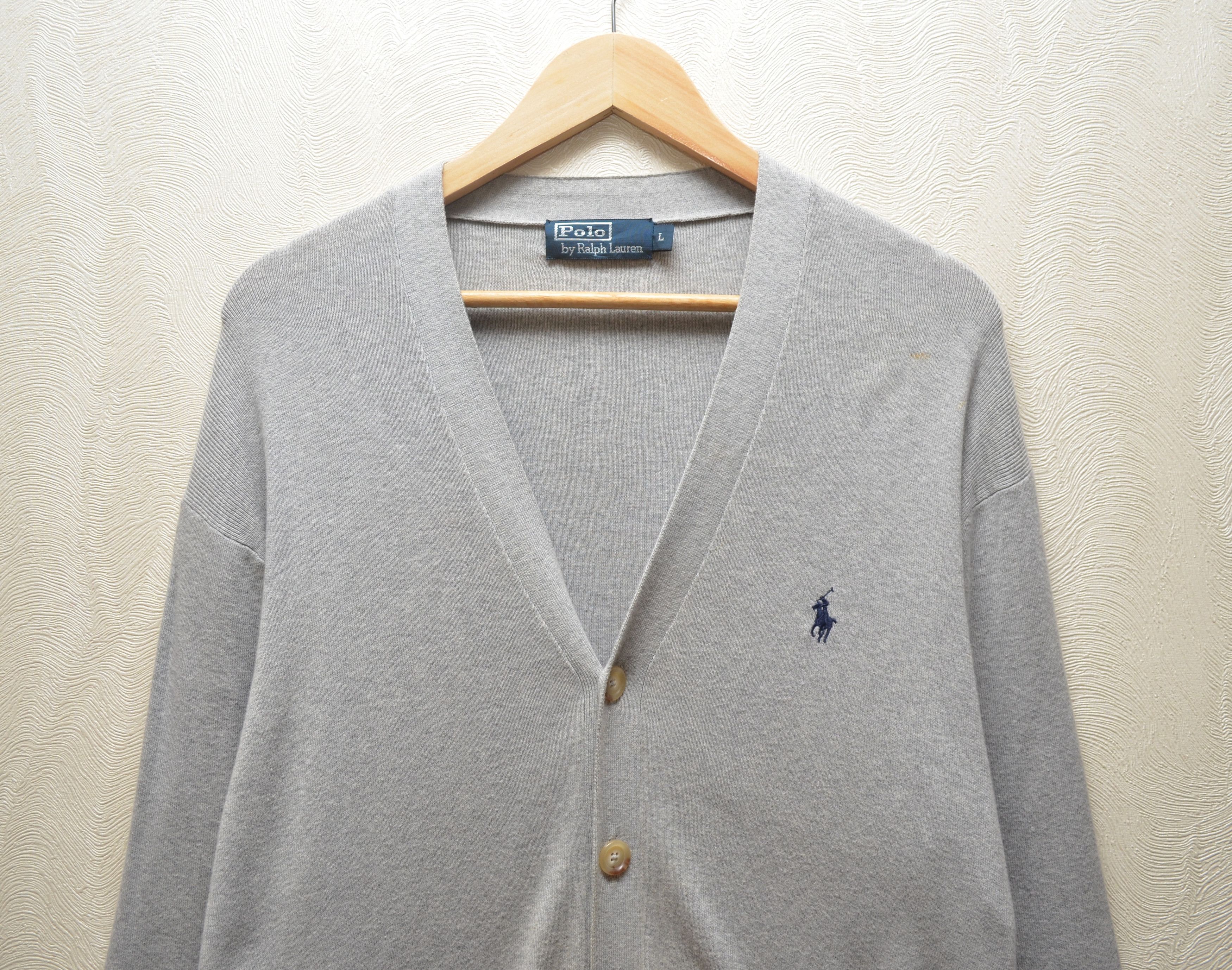 Polo Ralph Lauren × Vintage Polo Ralph Lauren Knit Grey Cardigan Sweater Vintage Size US L / EU 52-54 / 3 - 3 Thumbnail