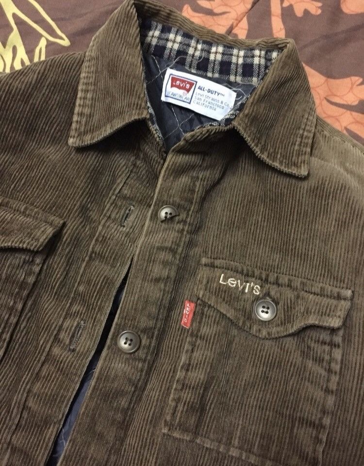 Vintage levis Curduroy quilted jacket big E