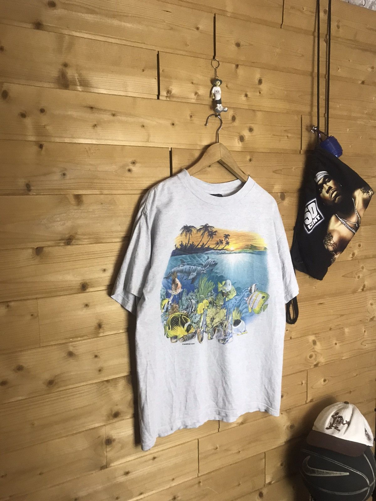 Habitat Vintage 90s Habitat ocean fish single stitch t-shirt Size US L / EU 52-54 / 3 - 1 Thumbnail