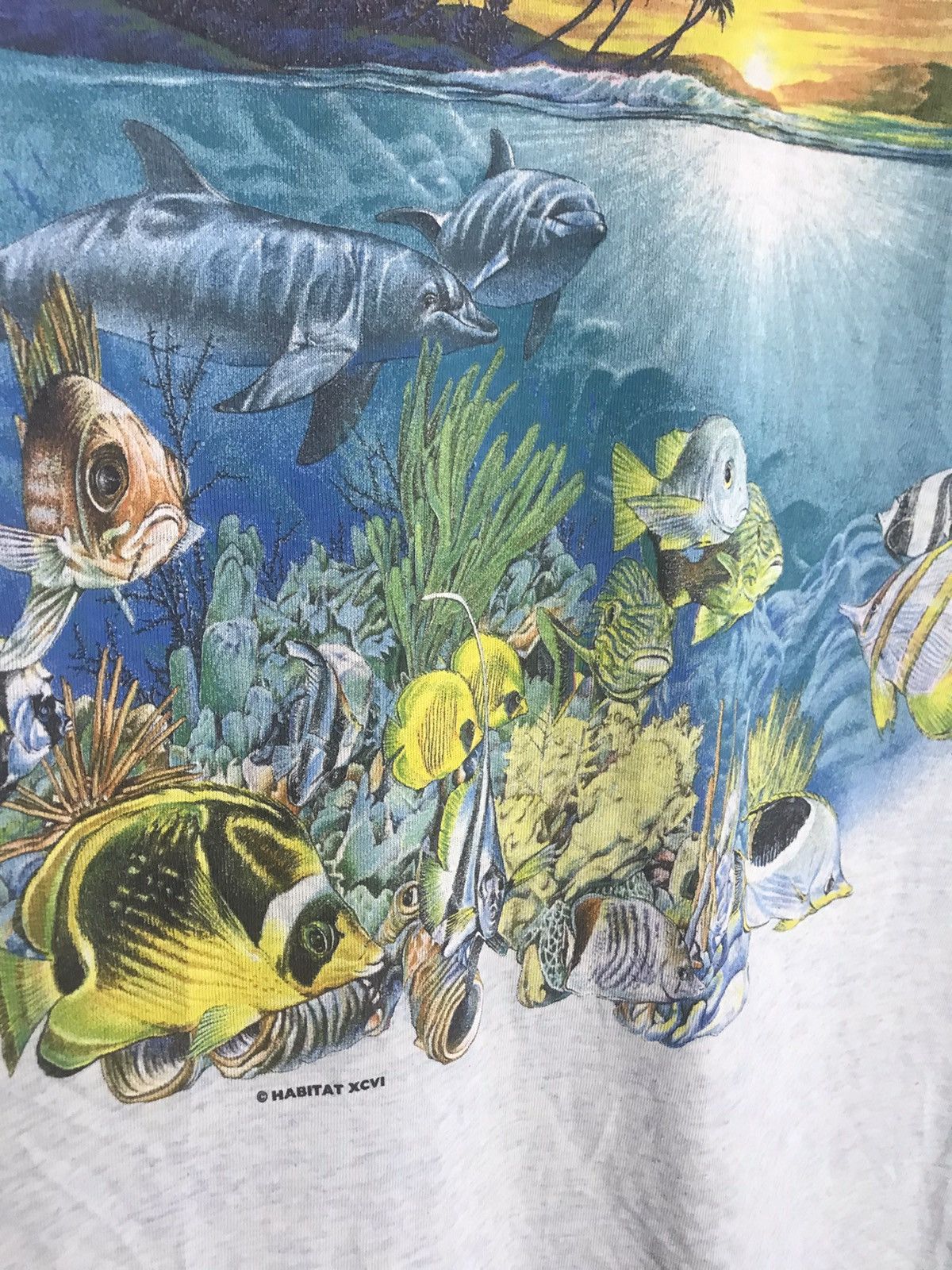 Habitat Vintage 90s Habitat ocean fish single stitch t-shirt Size US L / EU 52-54 / 3 - 4 Thumbnail