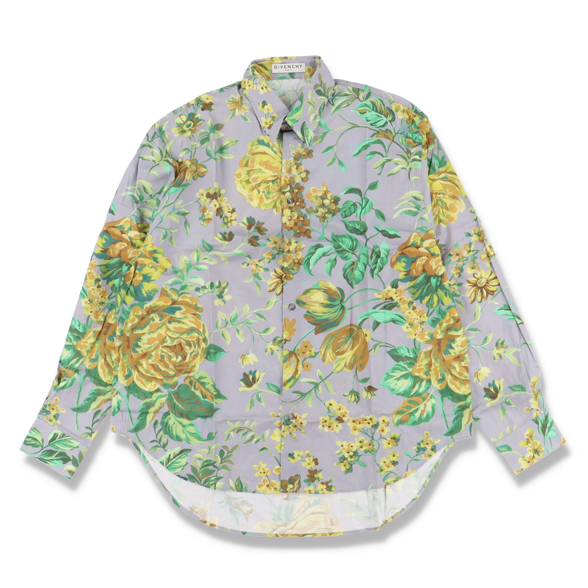 Givenchy Grey Floral Oversized Shirt Size US S / EU 44-46 / 1 - 1 Thumbnail