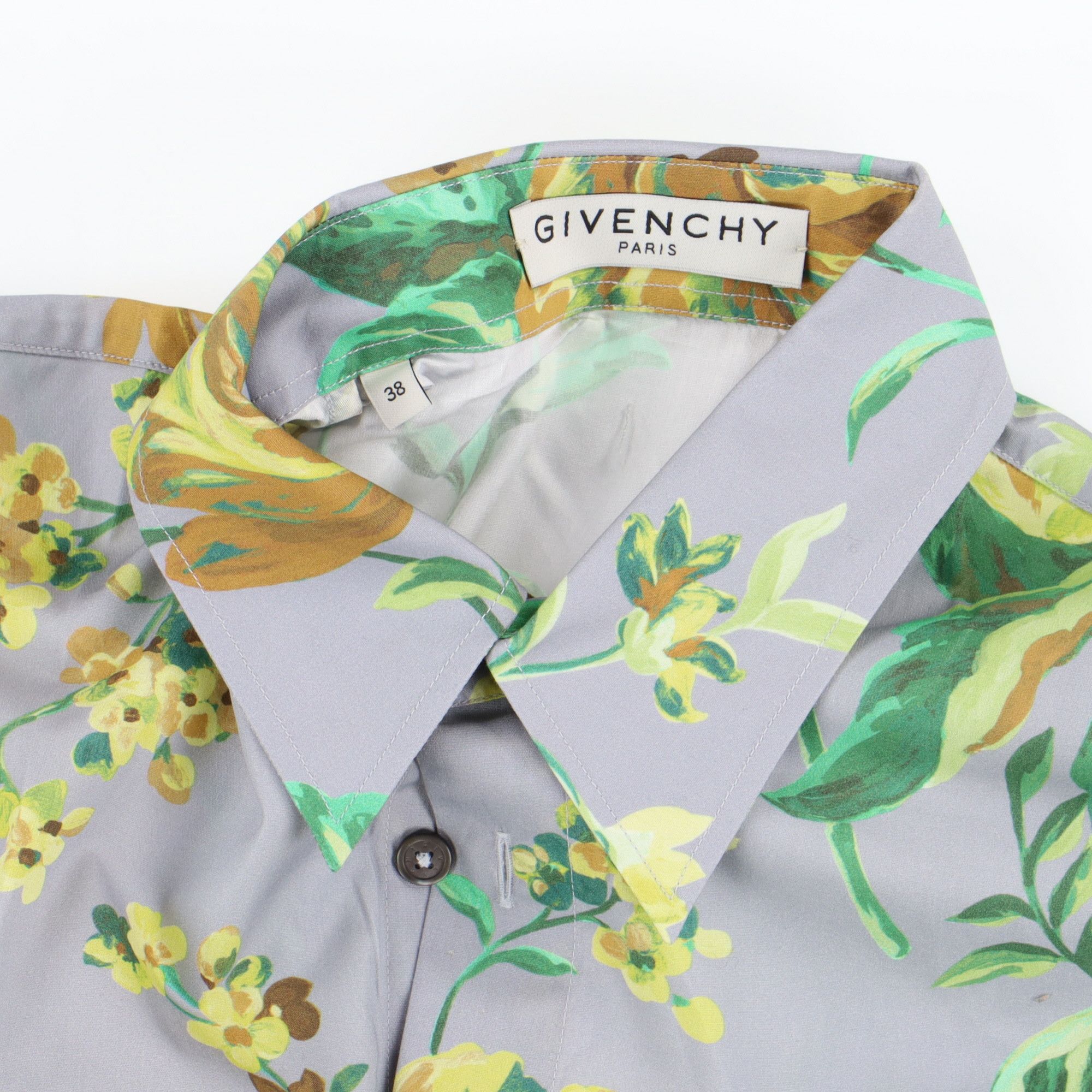 Givenchy Grey Floral Oversized Shirt Size US S / EU 44-46 / 1 - 7 Thumbnail