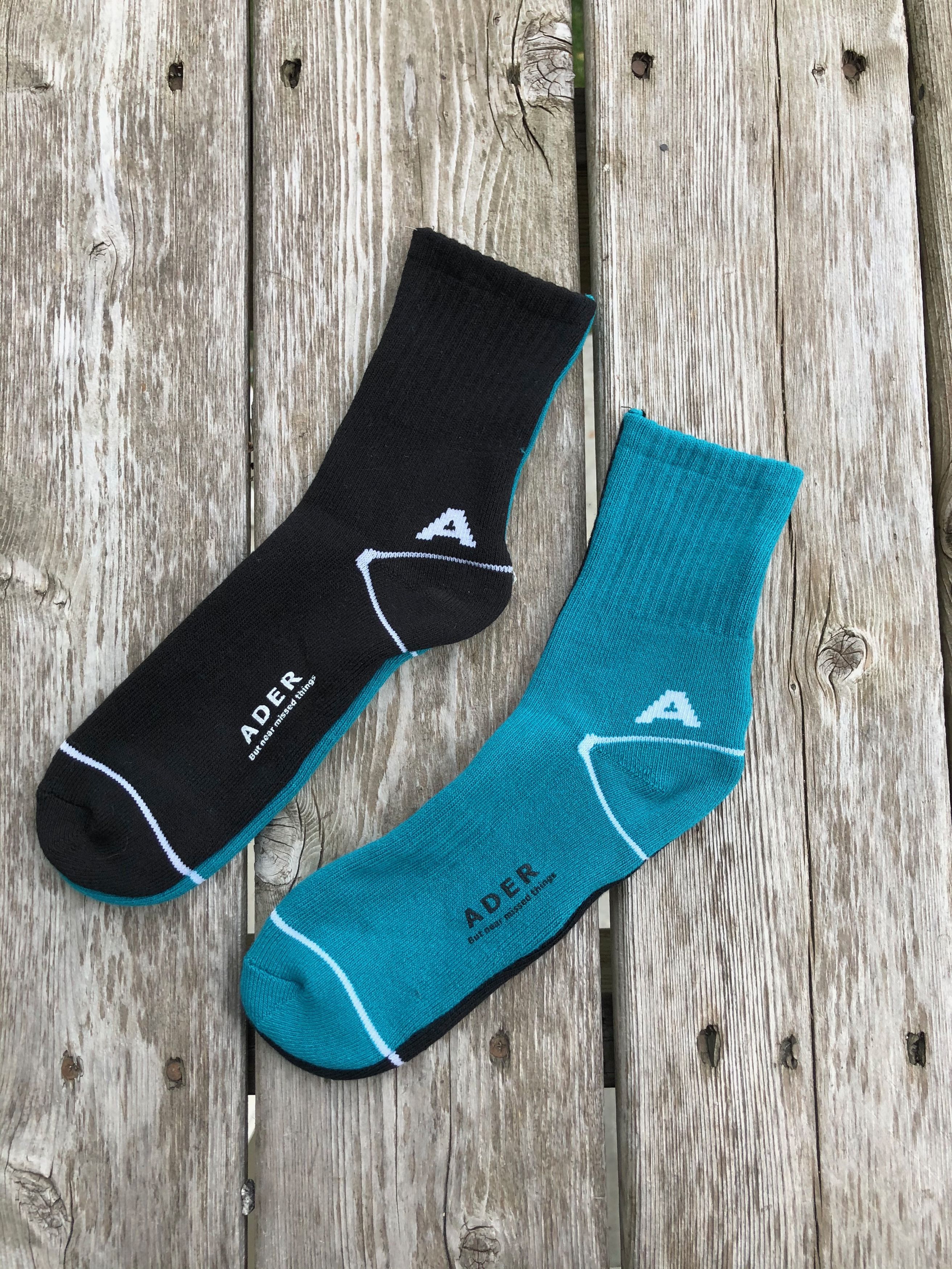 Ader Error Ader Error Bicolor Sewing Socks in Black Teal Size ONE SIZE - 2 Thumbnail