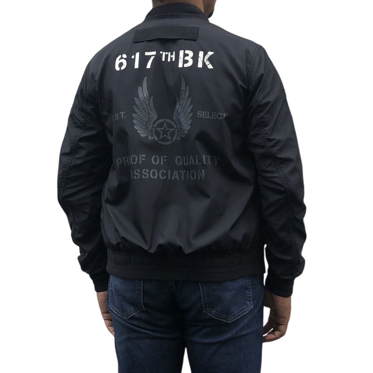 Japanese Brand Buckaroo Ma-1 Men’s Black Bomber Jacket Size US M / EU 48-50 / 2 - 2 Thumbnail
