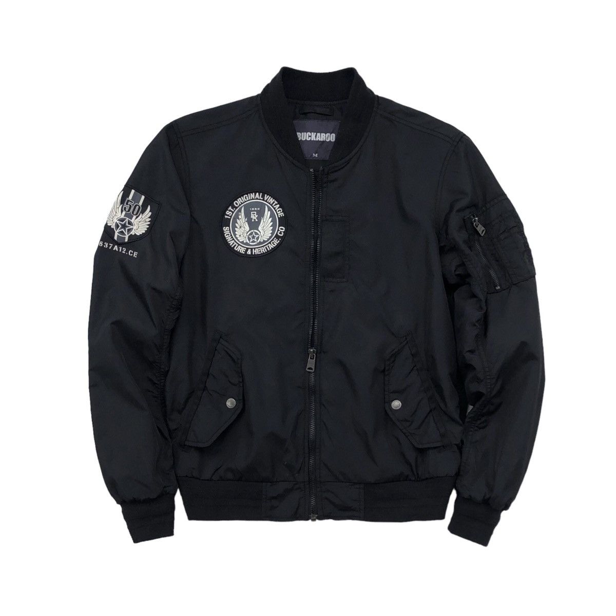 Japanese Brand Buckaroo Ma-1 Men’s Black Bomber Jacket Size US M / EU 48-50 / 2 - 4 Thumbnail