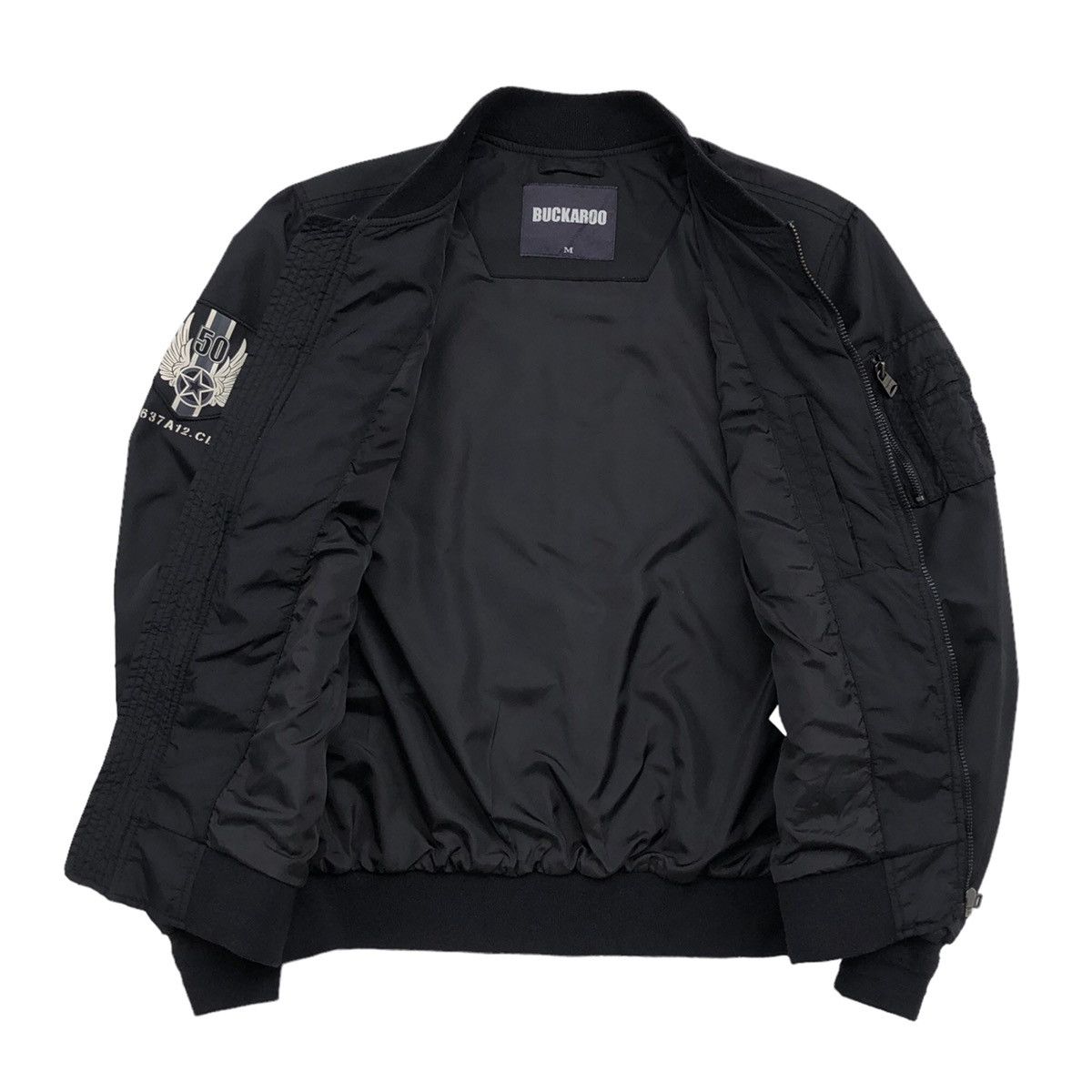Japanese Brand Buckaroo Ma-1 Men’s Black Bomber Jacket Size US M / EU 48-50 / 2 - 5 Thumbnail
