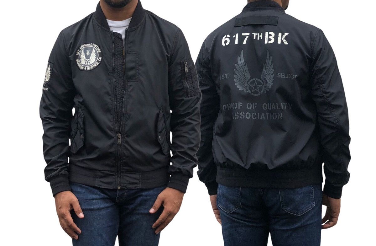 Japanese Brand Buckaroo Ma-1 Men’s Black Bomber Jacket Size US M / EU 48-50 / 2 - 3 Thumbnail