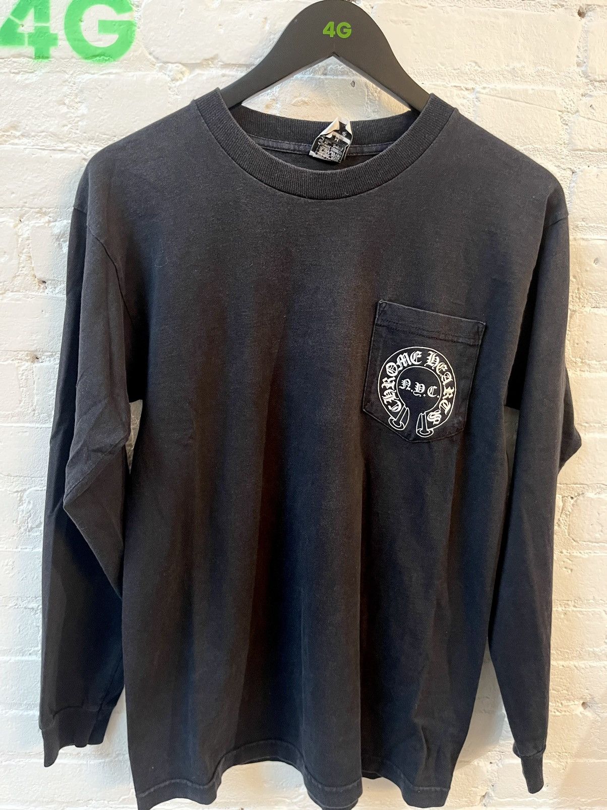 image of Chrome Hearts Nyc Cross Longsleeve Black Shirt Vintage, Men's (Size Medium)